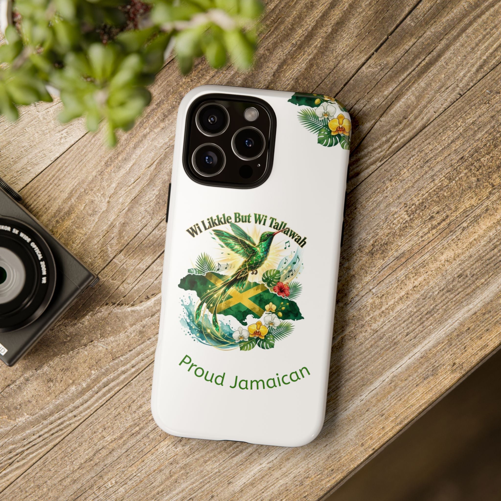 Jamaica Hummingbird Phone Case — “Wi Likkle But Wi Tallawah” Tropical Protective Cover