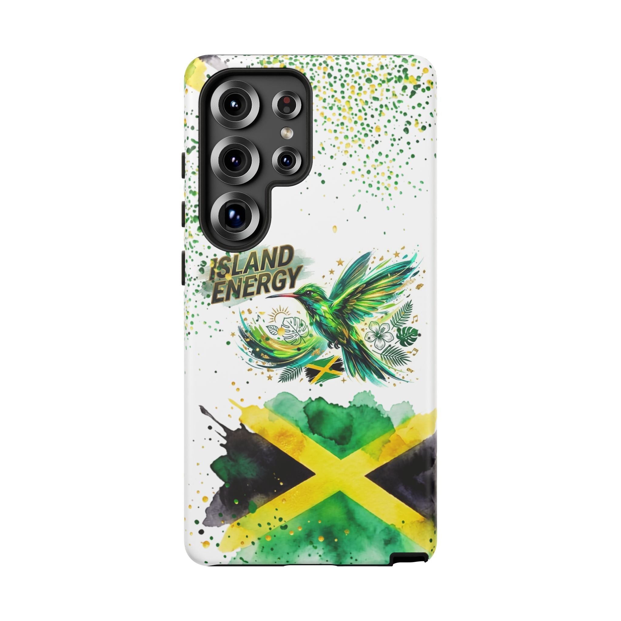Island Energy Tough Phone Case — Colorful Hummingbird & Tropical Sunset Protective Cover