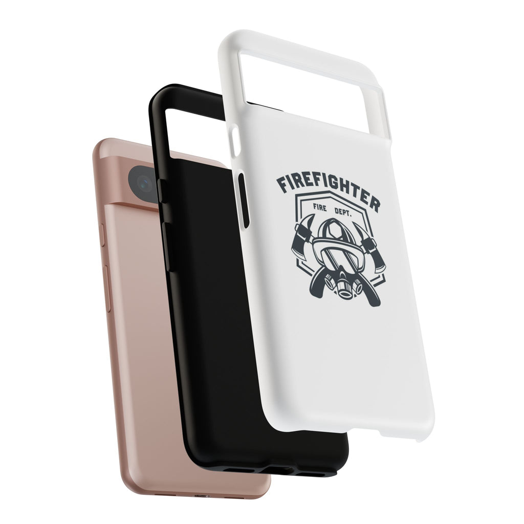Firefighter Tough Phone Case — Fire Dept Helmet & Axes Protective Cover