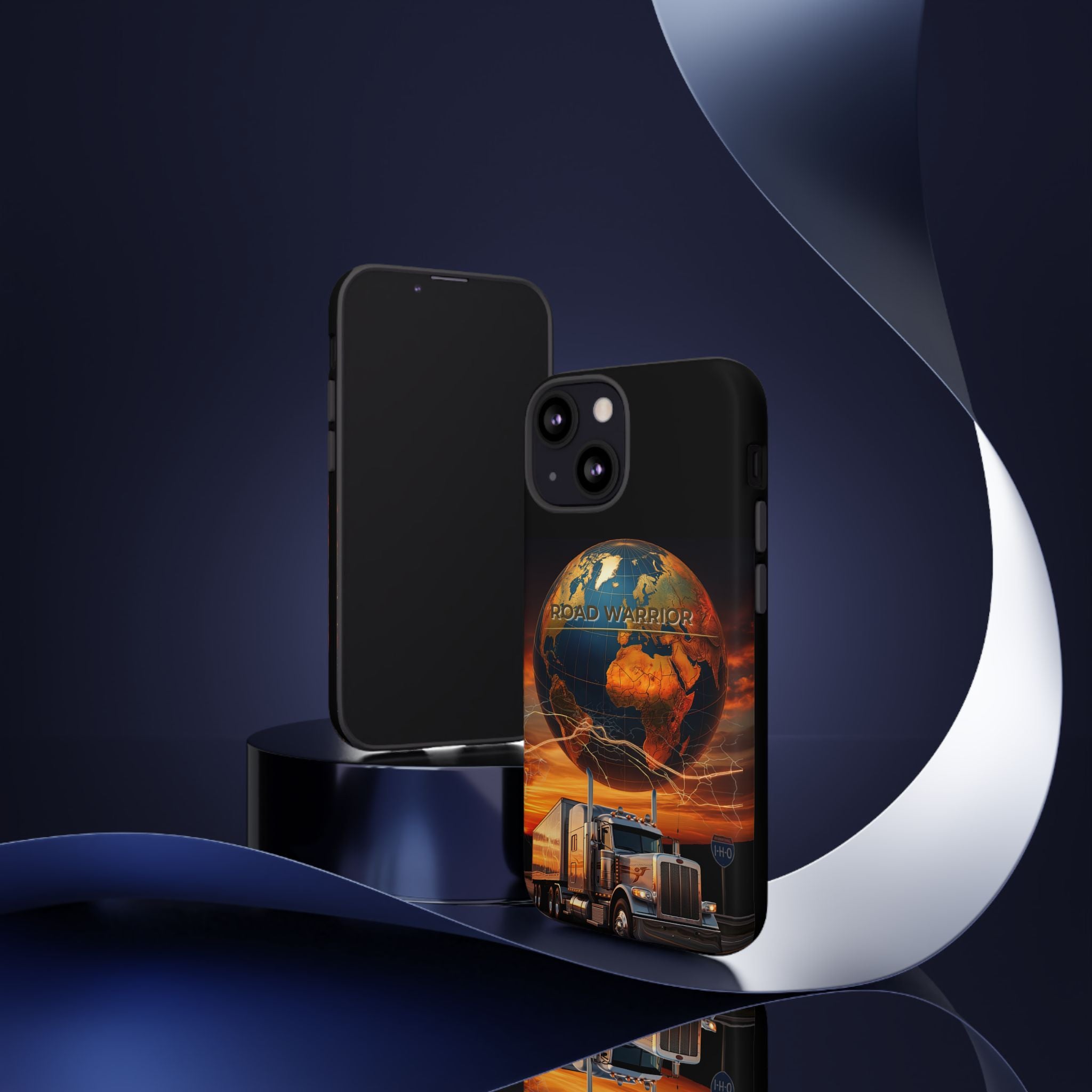 Truck Driver Phone Case — 'Global Road Warrior' Semi Truck Globe Tough Phone Cover