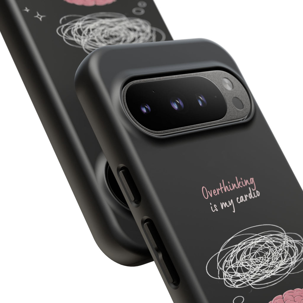Phone Case — "Overthinking Is My Cardio" Cute Meditating Brain Protective Case