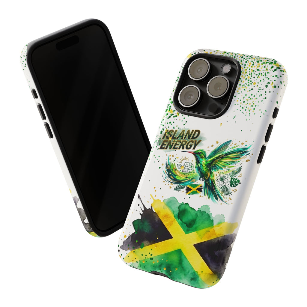 Island Energy Tough Phone Case — Colorful Hummingbird & Tropical Sunset Protective Cover