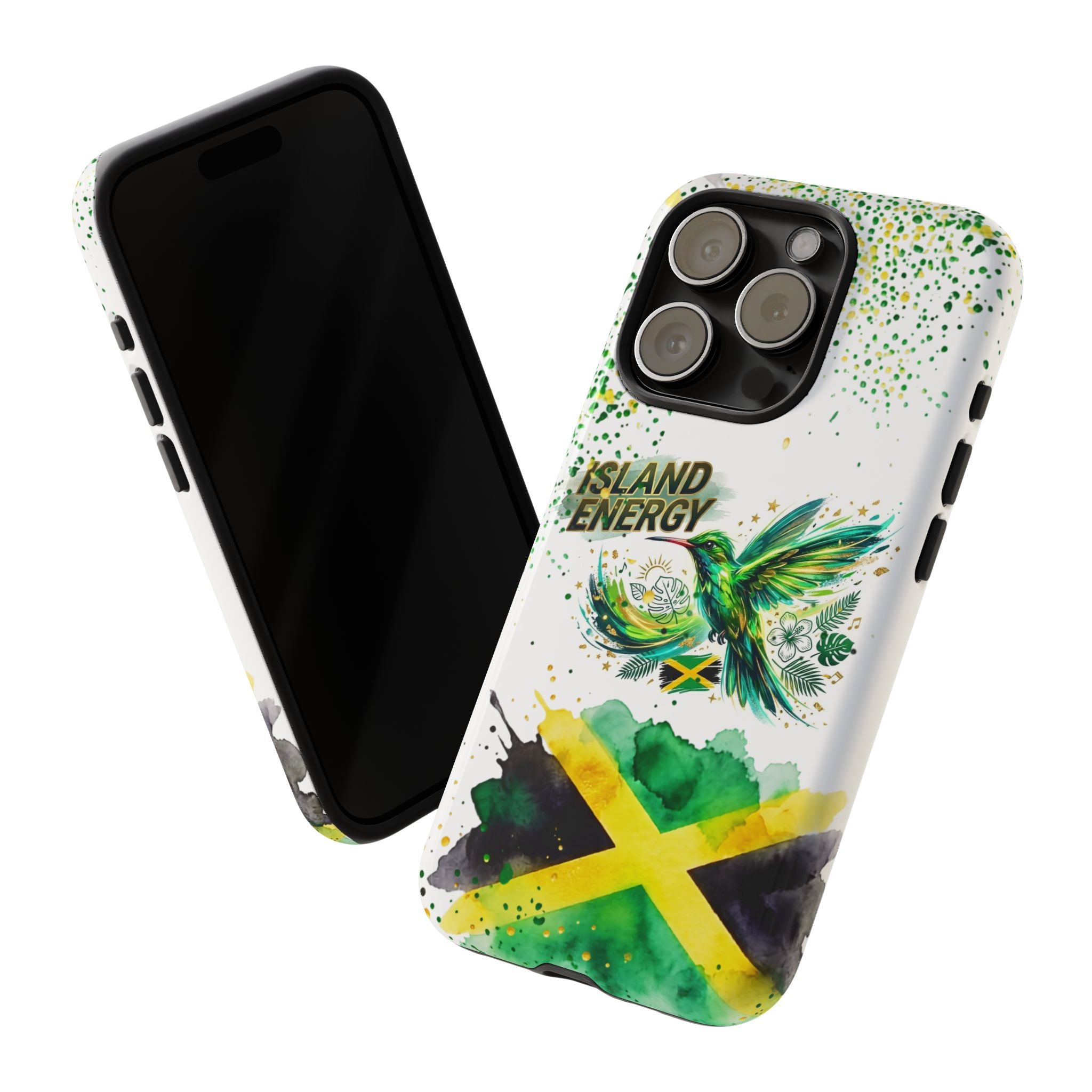 Island Energy Tough Phone Case — Colorful Hummingbird & Tropical Sunset Protective Cover