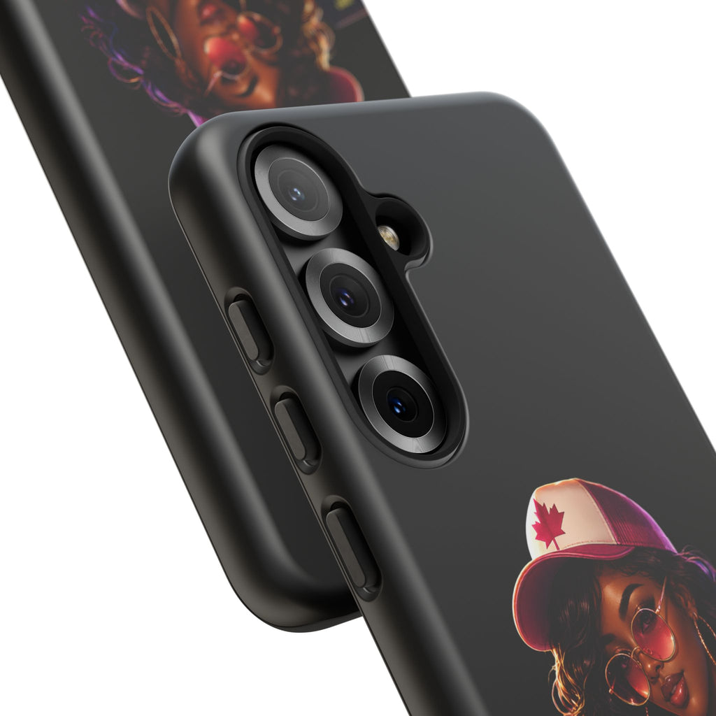 Phone Case — Stylish Urban Woman Design with Maple Cap