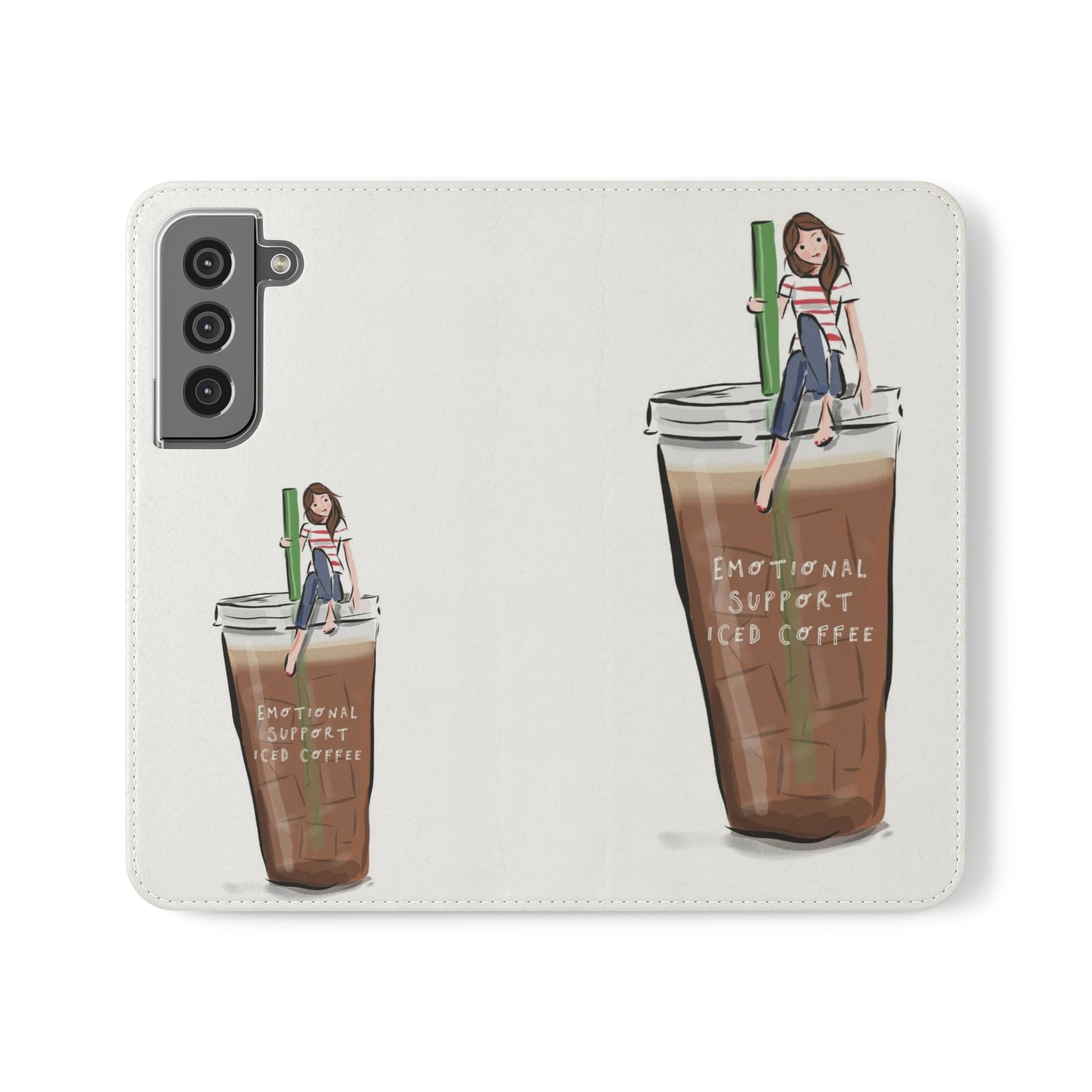Flip Case — "Emotional Support Iced Coffee" Phone Wallet Case