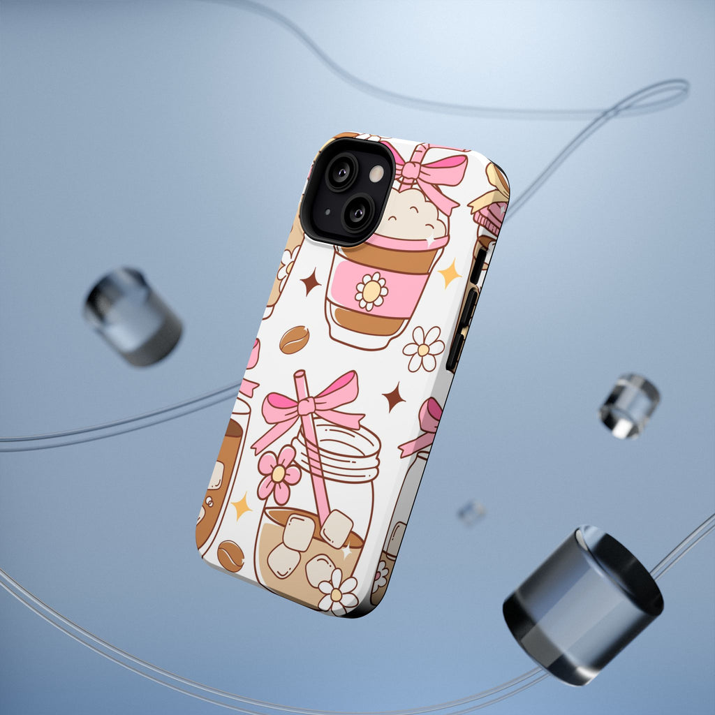Cute Pink Coffee & Latte Pattern Impact Phone Case