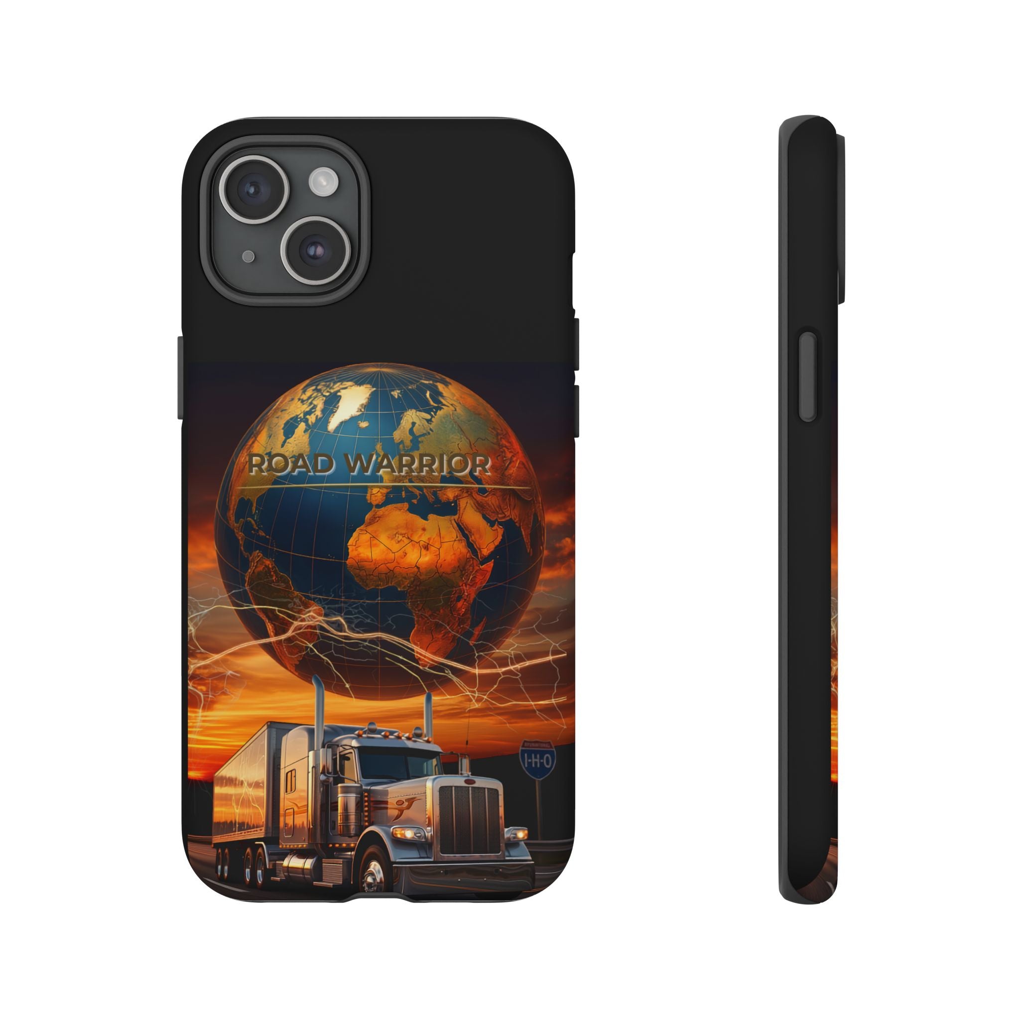 Truck Driver Phone Case — 'Global Road Warrior' Semi Truck Globe Tough Phone Cover