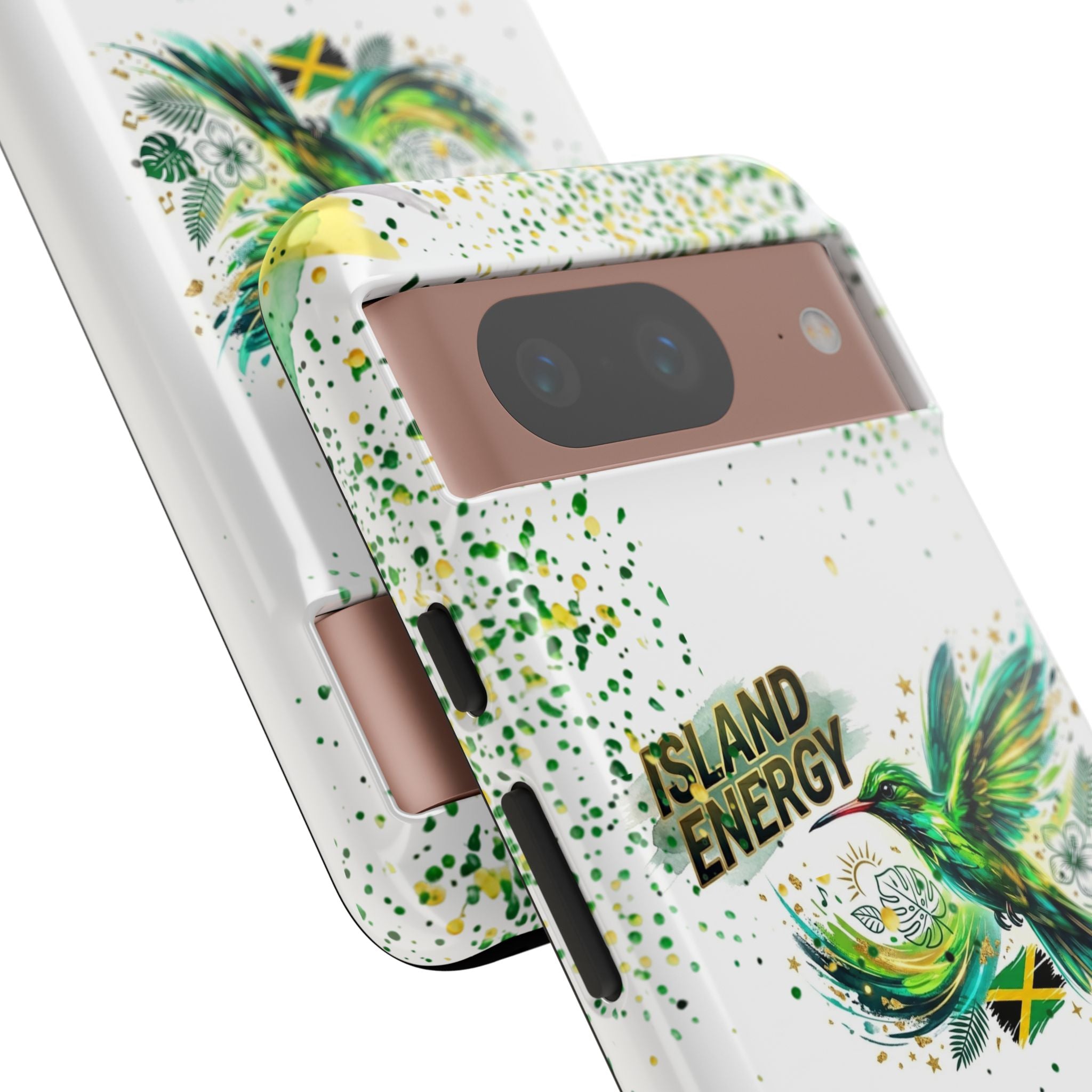 Island Energy Tough Phone Case — Colorful Hummingbird & Tropical Sunset Protective Cover