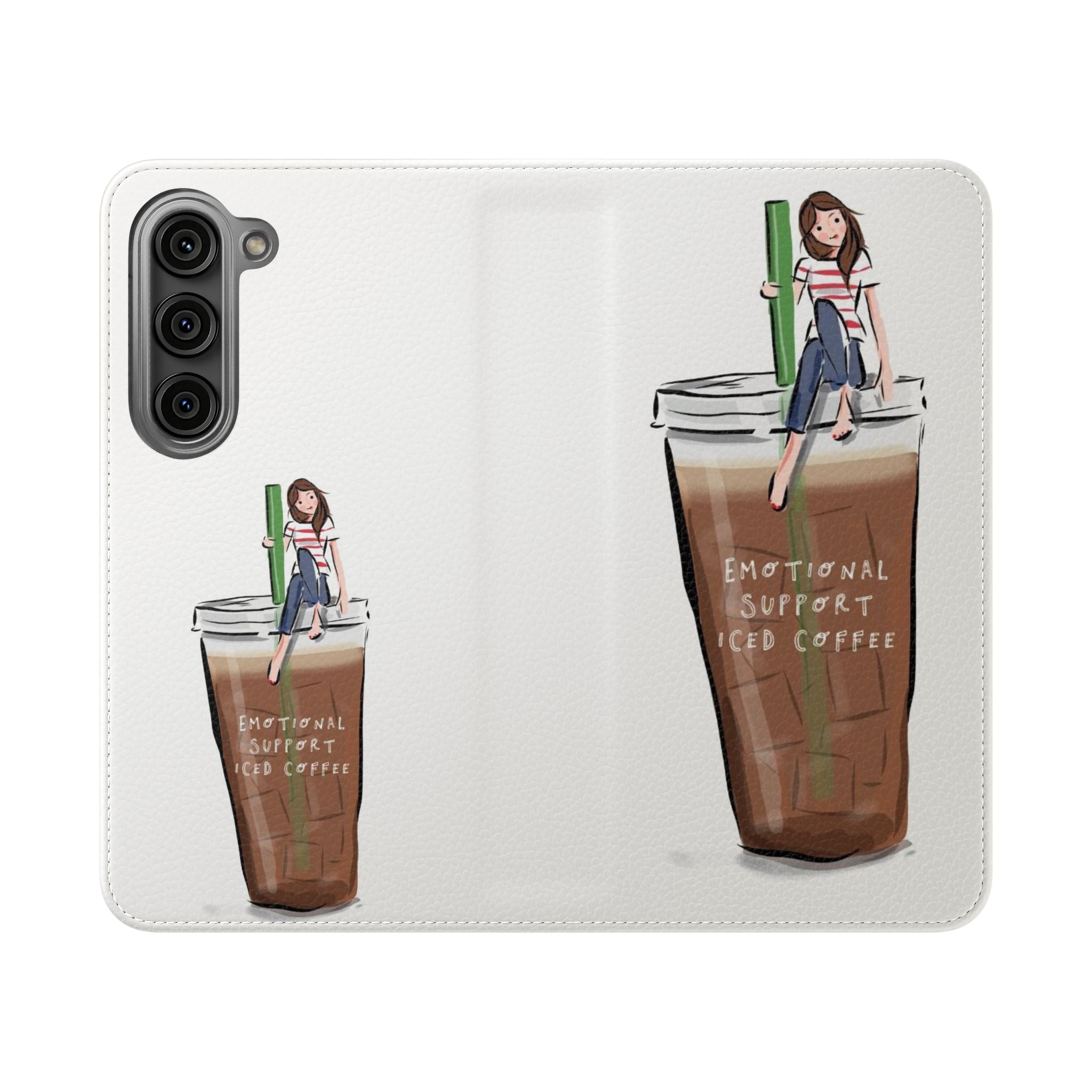 Flip Case — "Emotional Support Iced Coffee" Phone Wallet Case