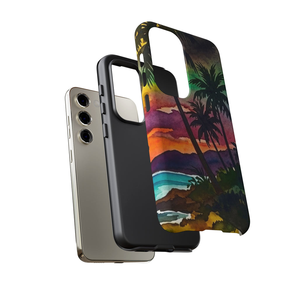 Tropical Sunset Phone Case – Palm Tree Beach Protective Cover