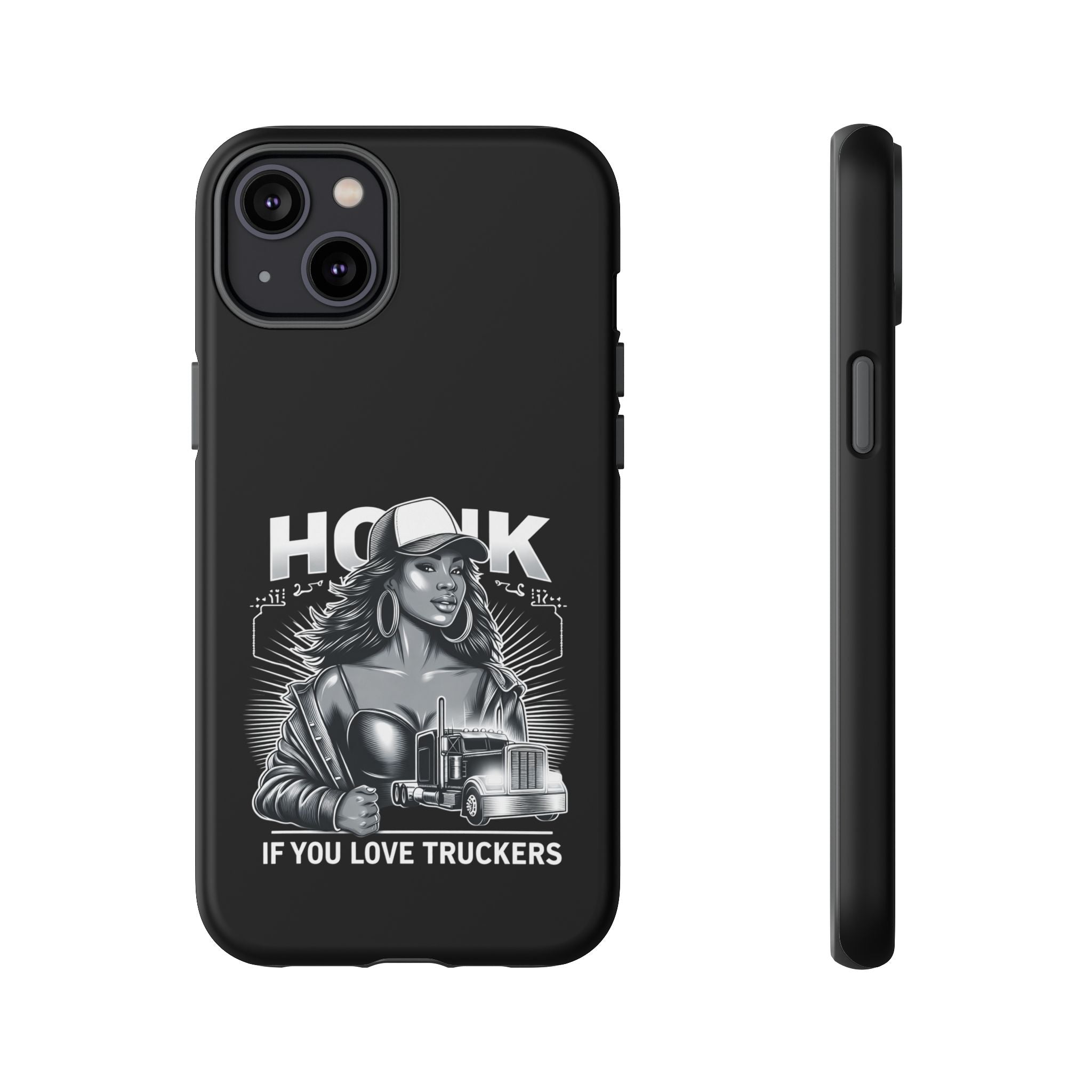 Phone Case — 'Honk' Trucker Girl Retro Semi Truck Protective Case