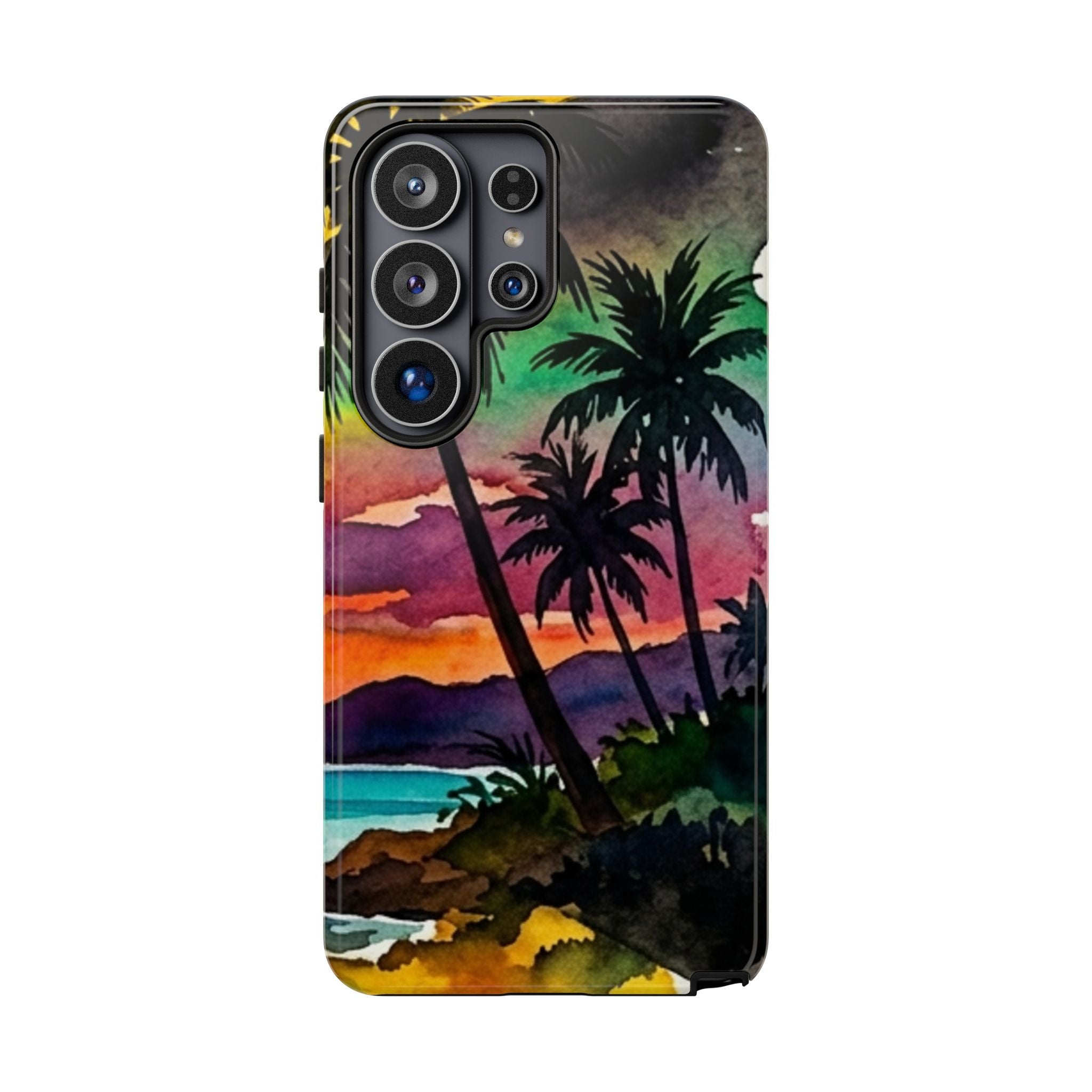 Tropical Sunset Phone Case – Palm Tree Beach Protective Cover
