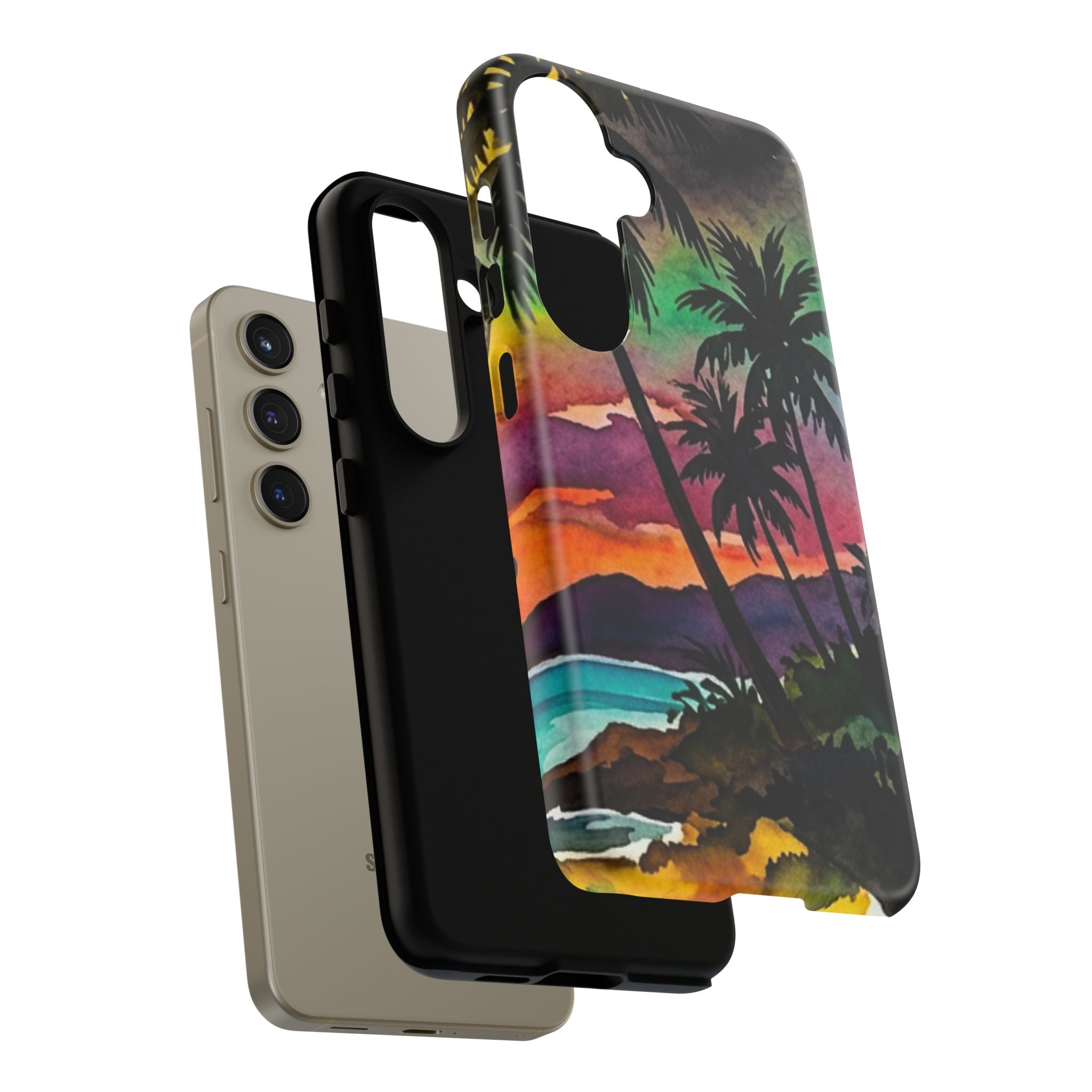 Tropical Sunset Phone Case – Palm Tree Beach Protective Cover
