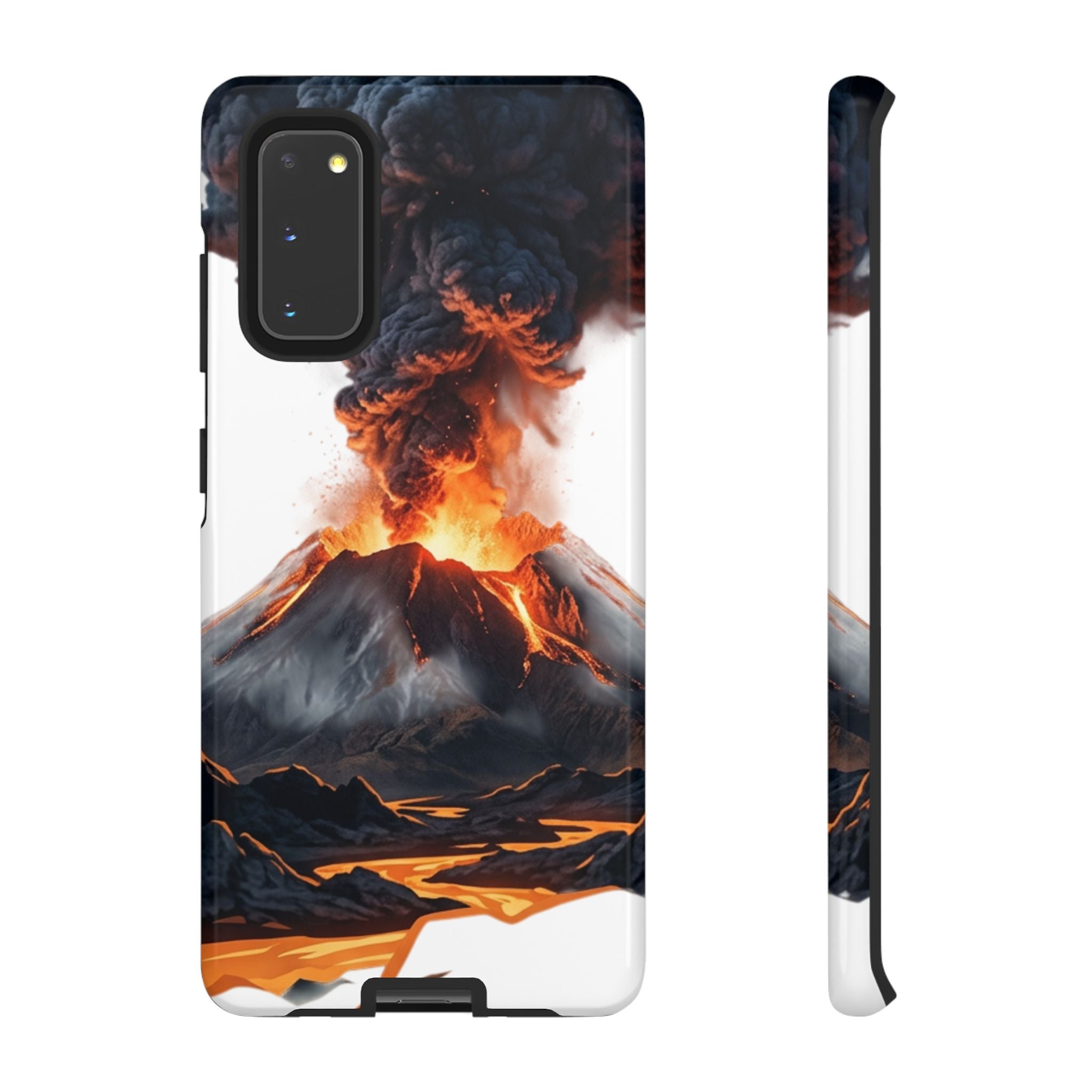 Volcano Eruption Tough Phone Case — Fiery Lava Protective Cover
