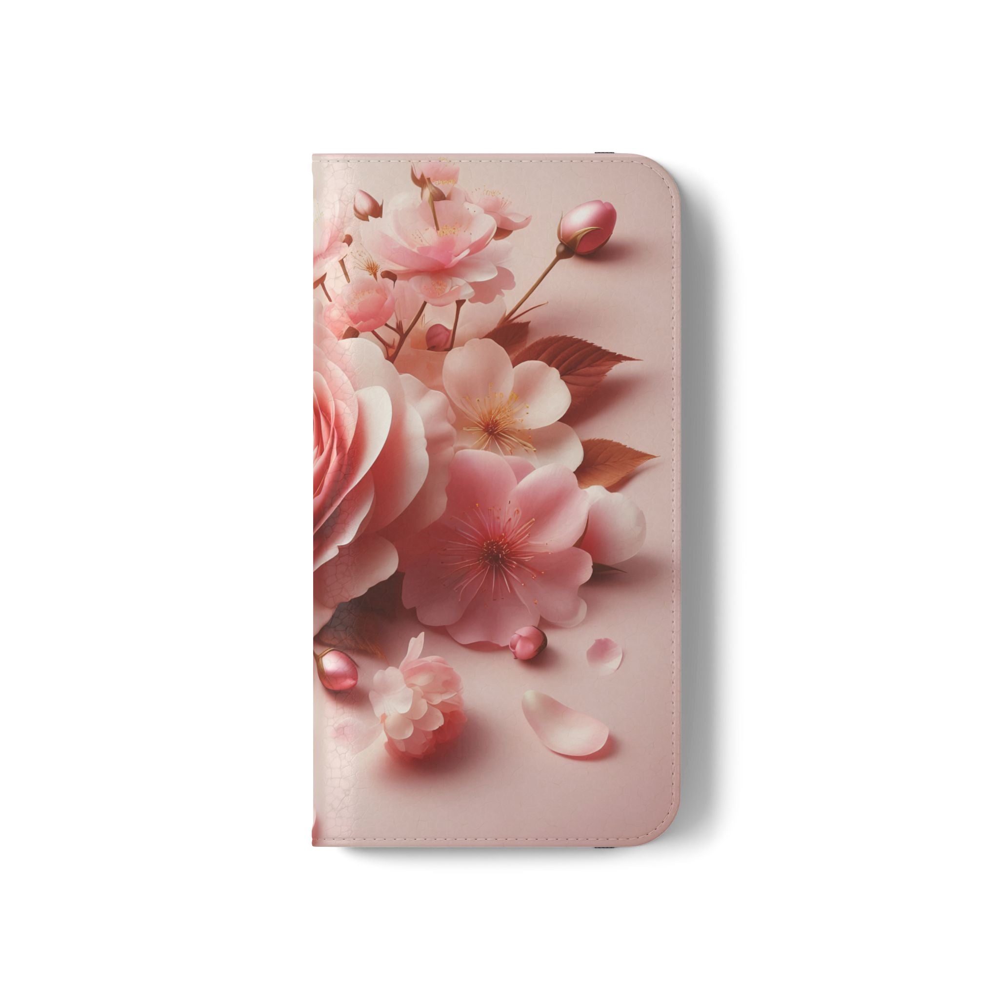 Floral Rose Flip Case — Pink Blossom Wallet Phone Cover