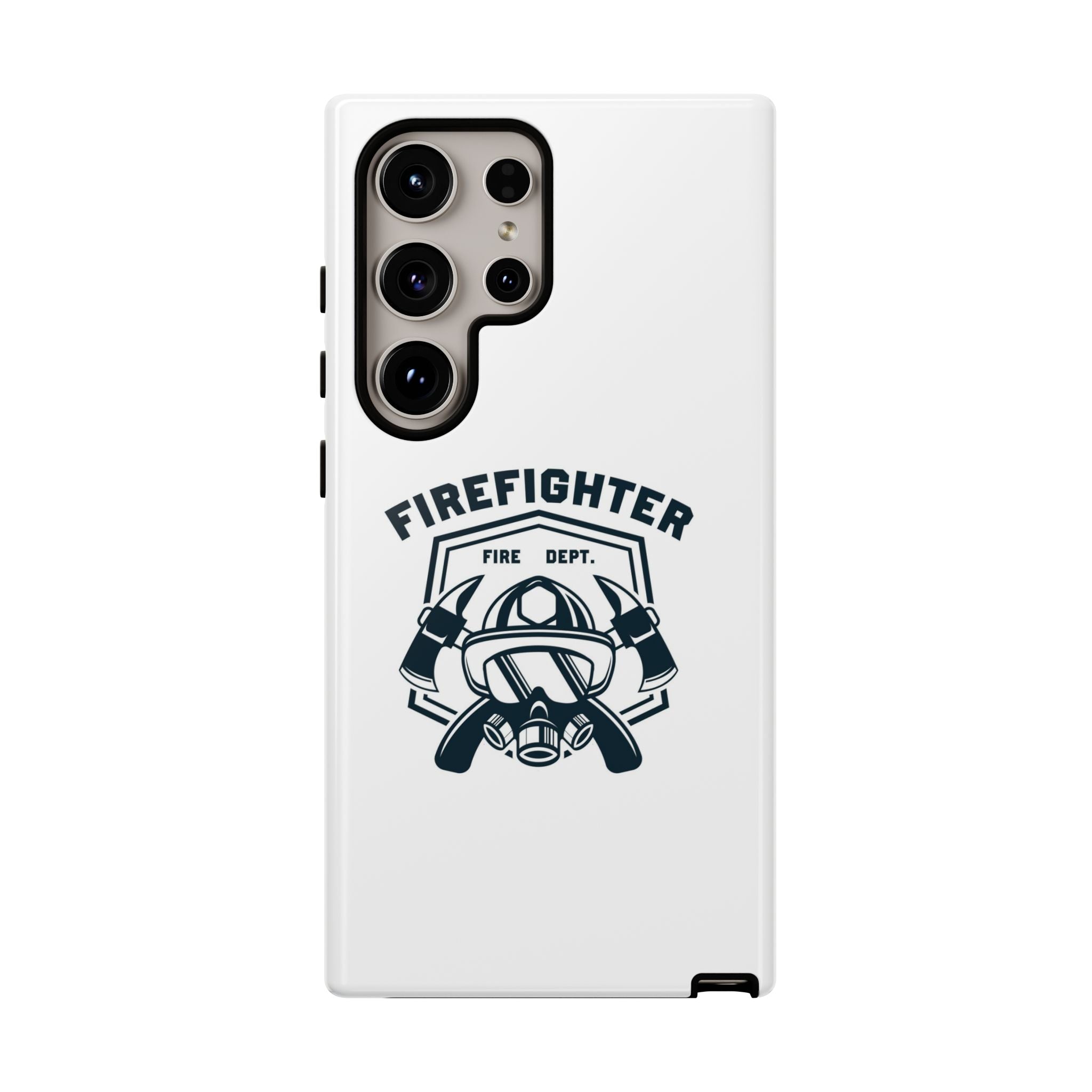 Firefighter Tough Phone Case — Fire Dept Helmet & Axes Protective Cover