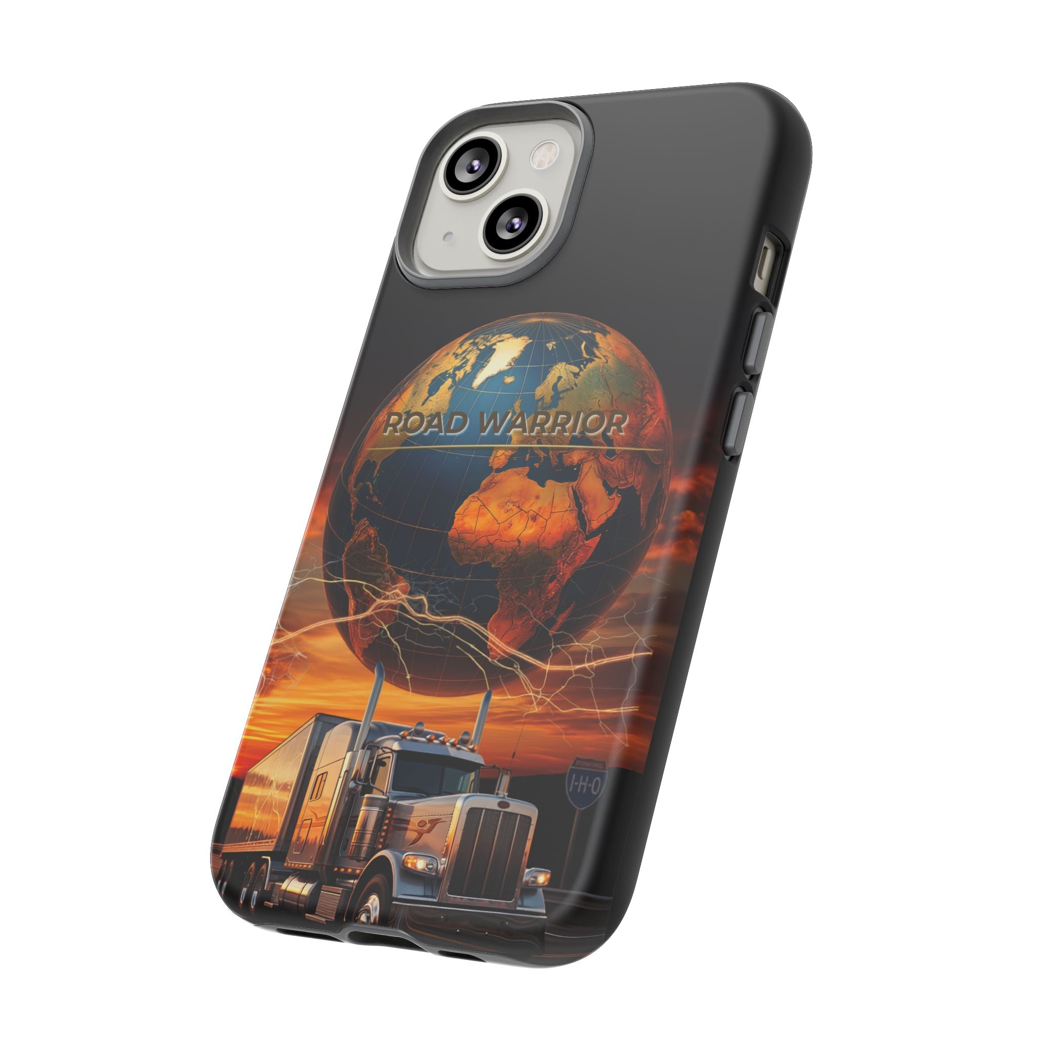 Truck Driver Phone Case — 'Global Road Warrior' Semi Truck Globe Tough Phone Cover