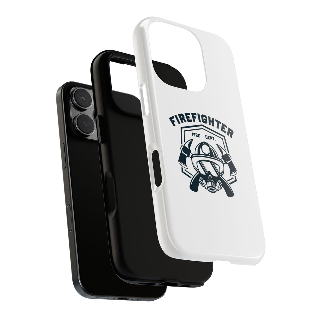 Firefighter Tough Phone Case — Fire Dept Helmet & Axes Protective Cover