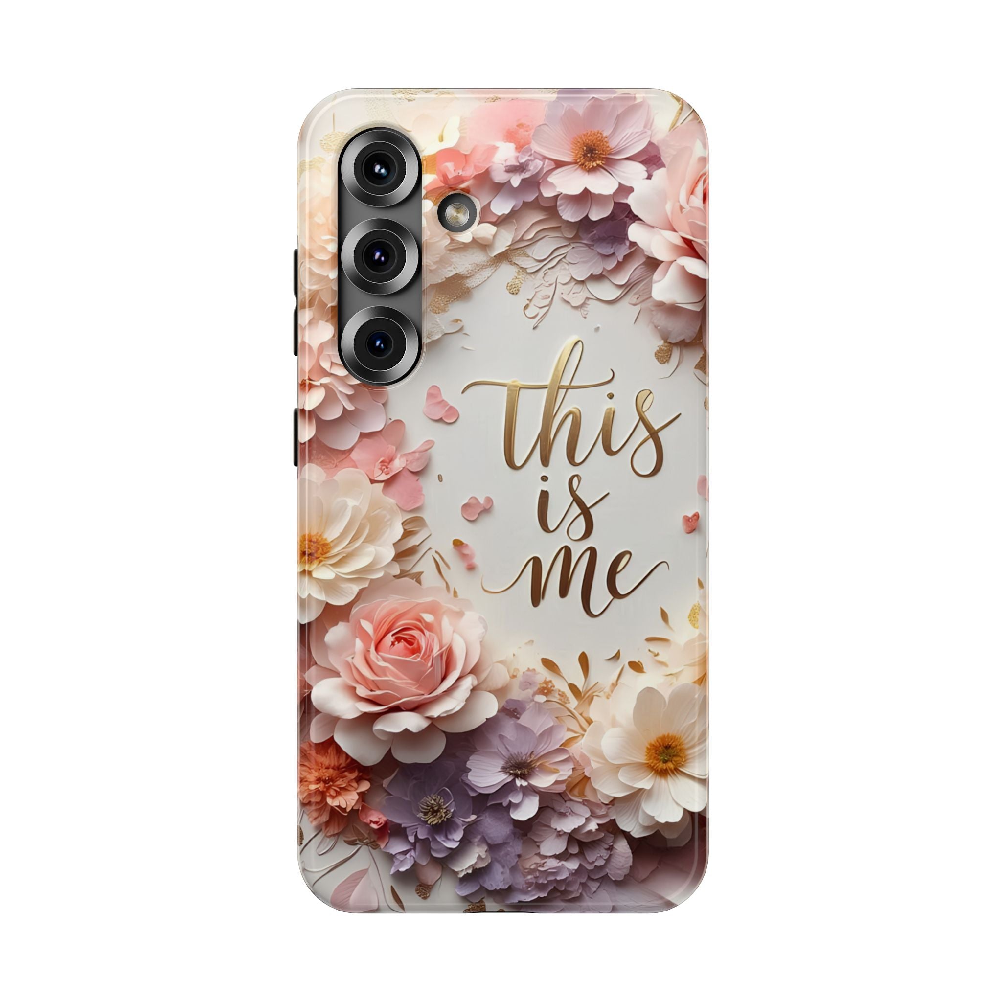 Floral "This Is Me" Phone Case — Impact-Resistant Floral Protective Cover