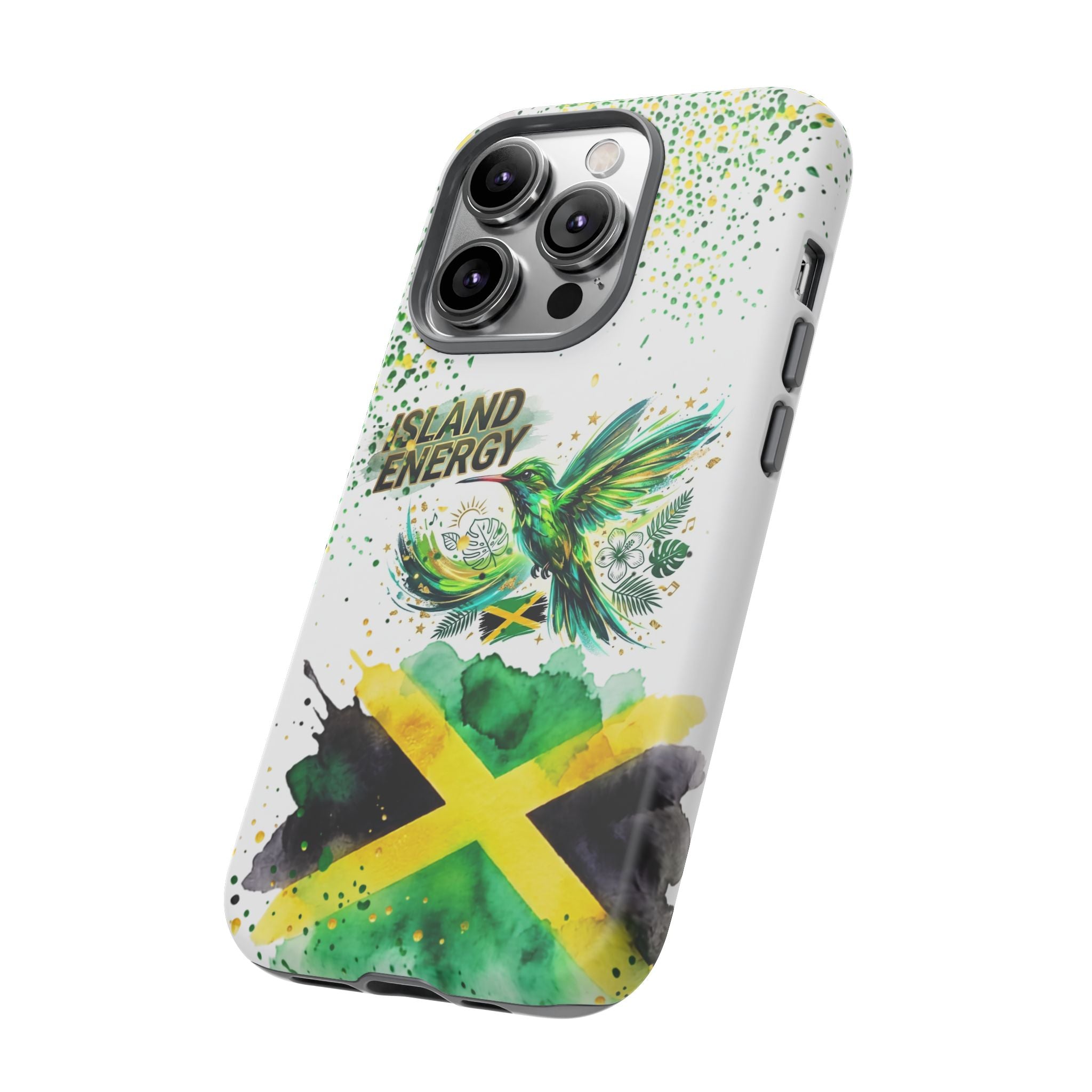 Island Energy Tough Phone Case — Colorful Hummingbird & Tropical Sunset Protective Cover