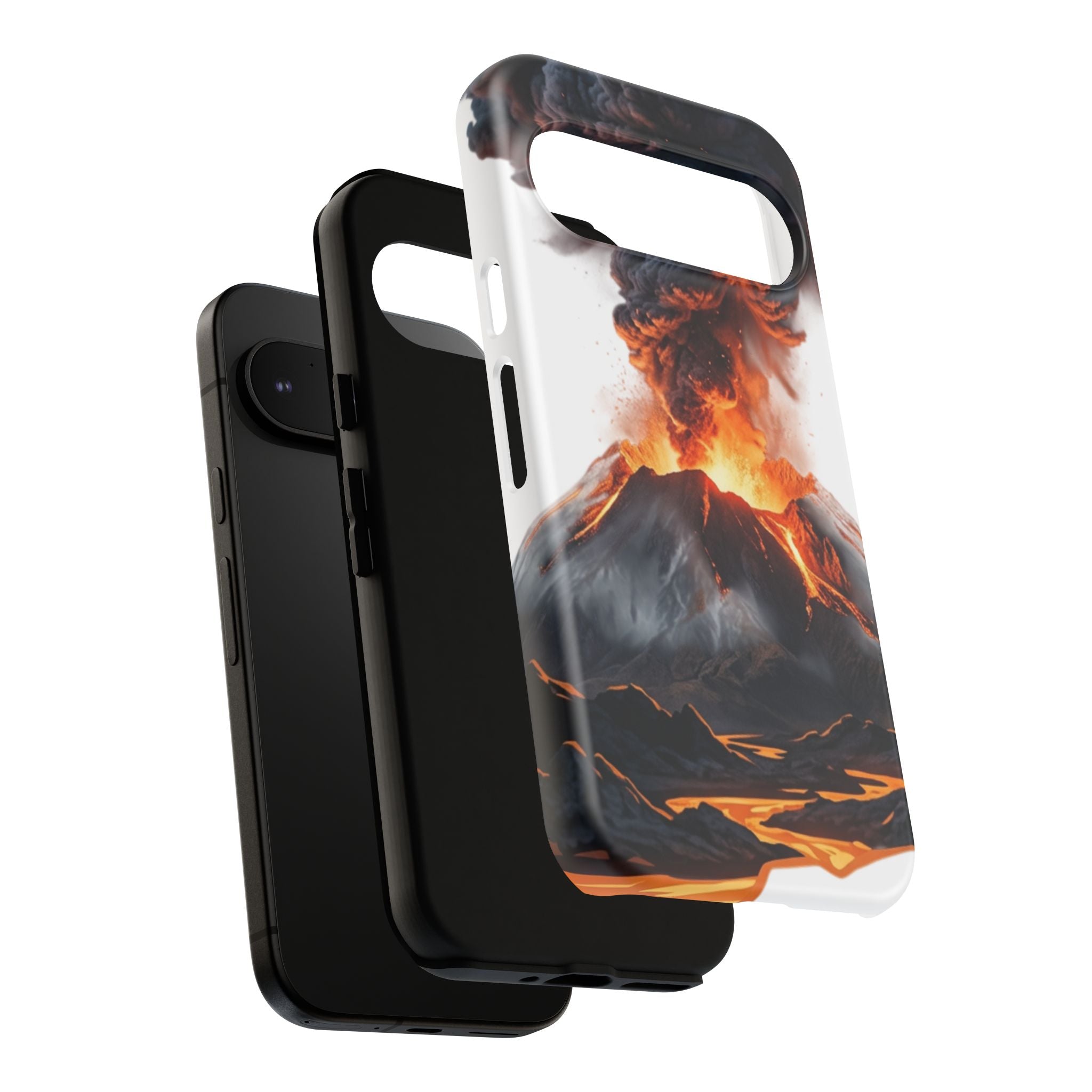 Volcano Eruption Tough Phone Case — Fiery Lava Protective Cover