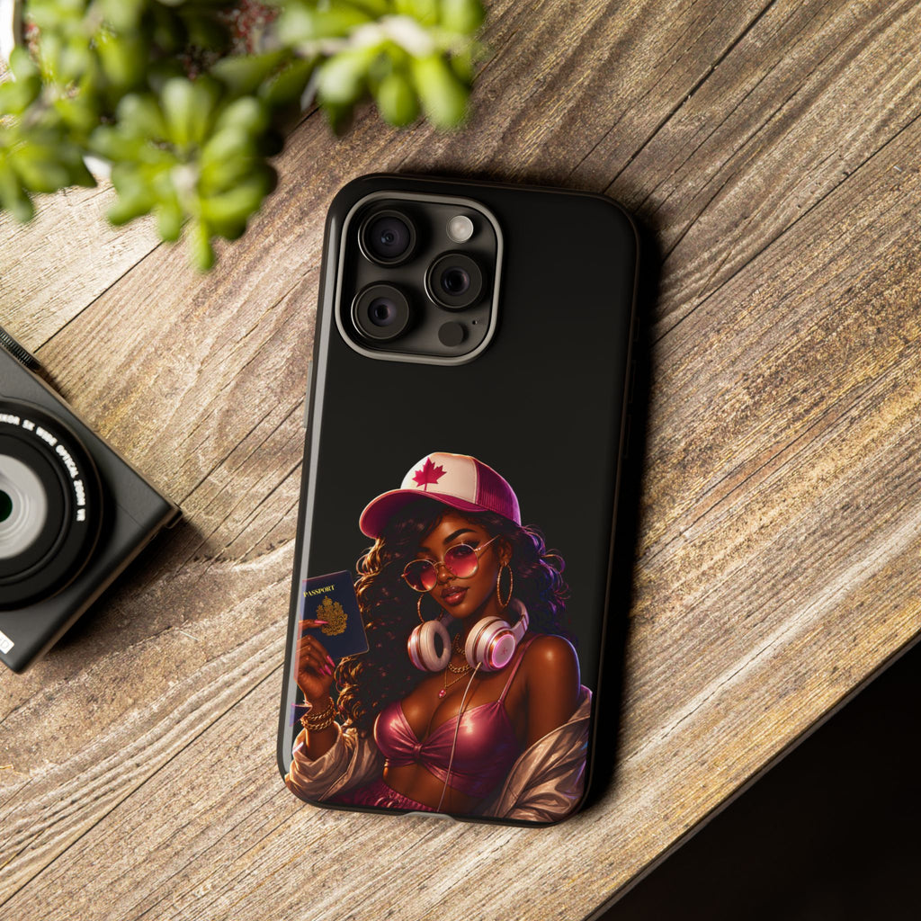 Phone Case — Stylish Urban Woman Design with Maple Cap