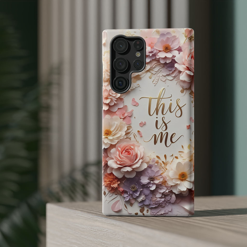 Floral "This Is Me" Phone Case — Impact-Resistant Floral Protective Cover