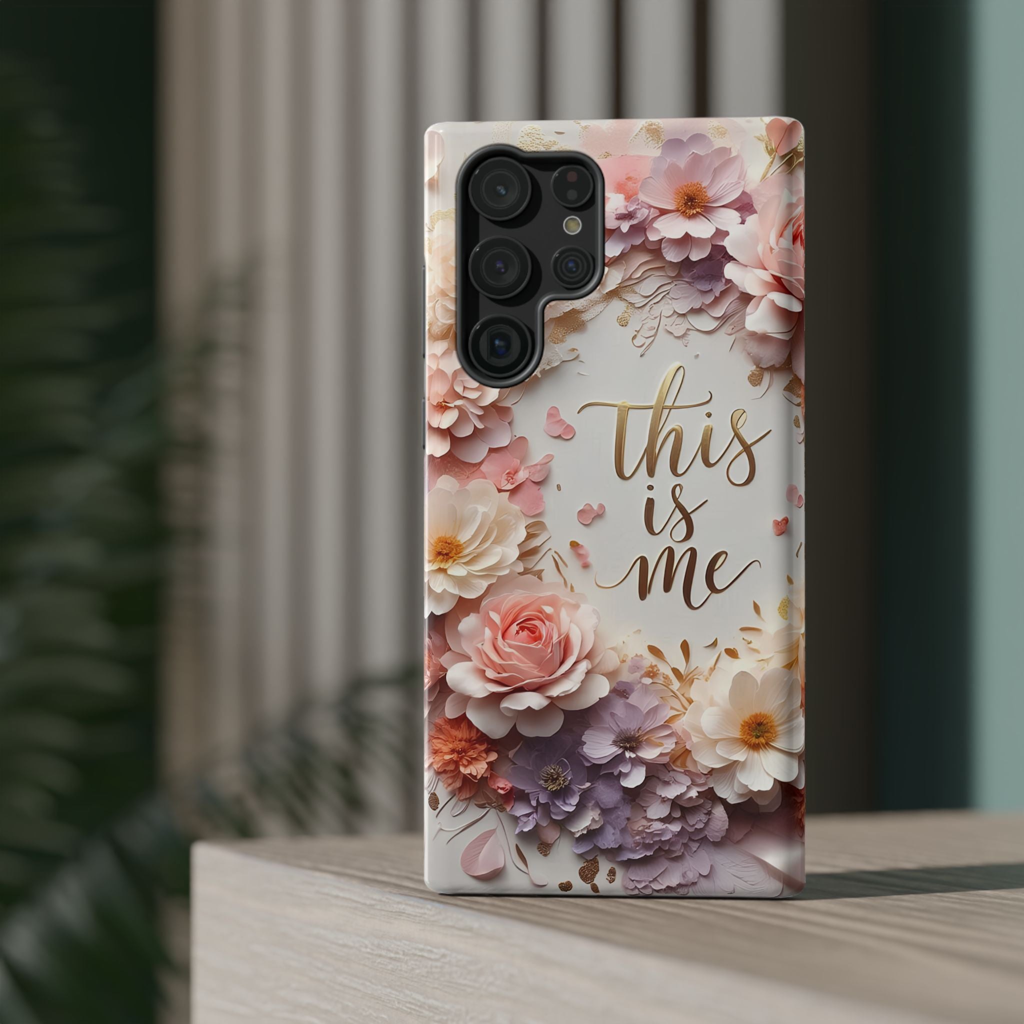 Floral "This Is Me" Phone Case — Impact-Resistant Floral Protective Cover