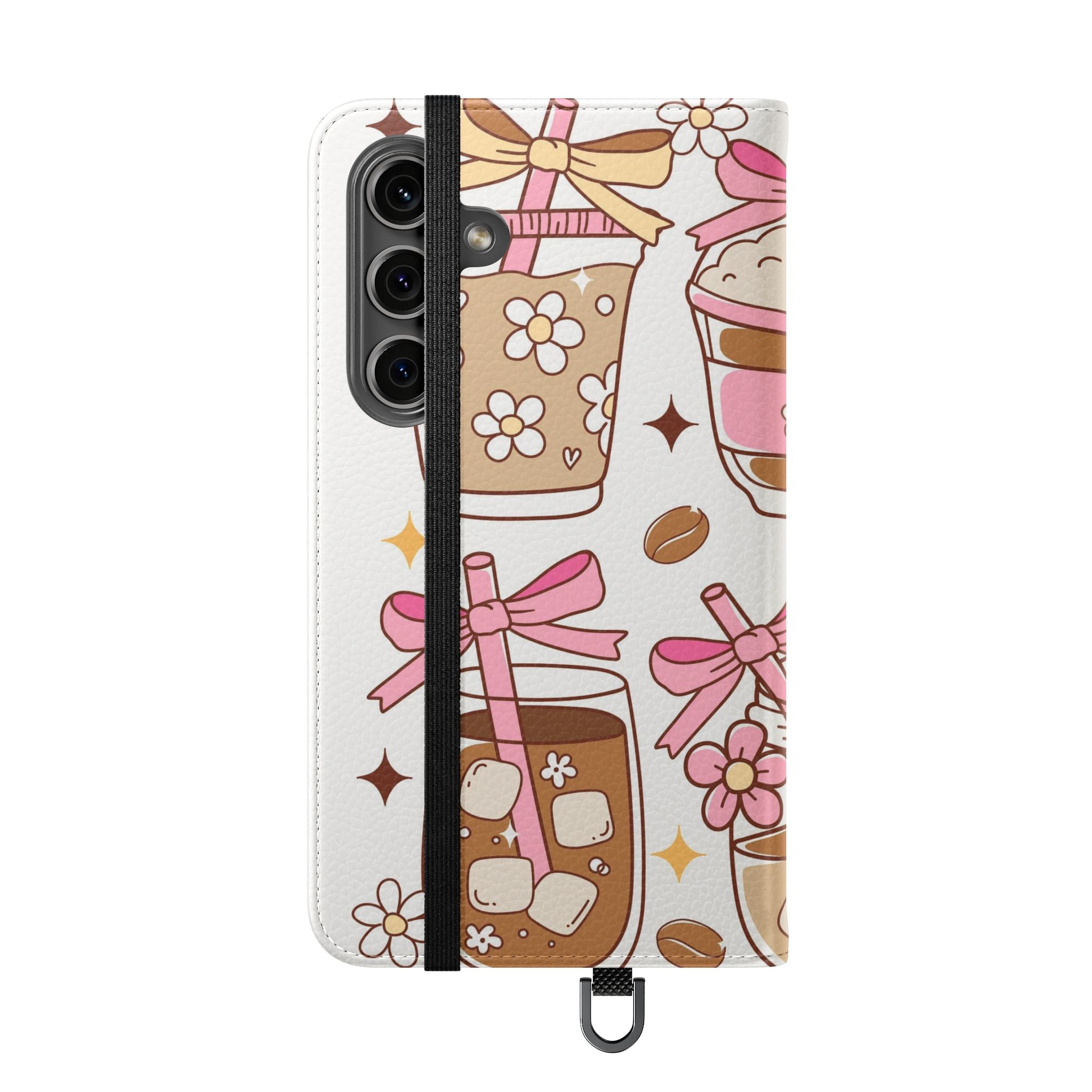 Cute Coffee & Latte Flip Phone Case – Cozy Boba & Dessert Wallet Cover