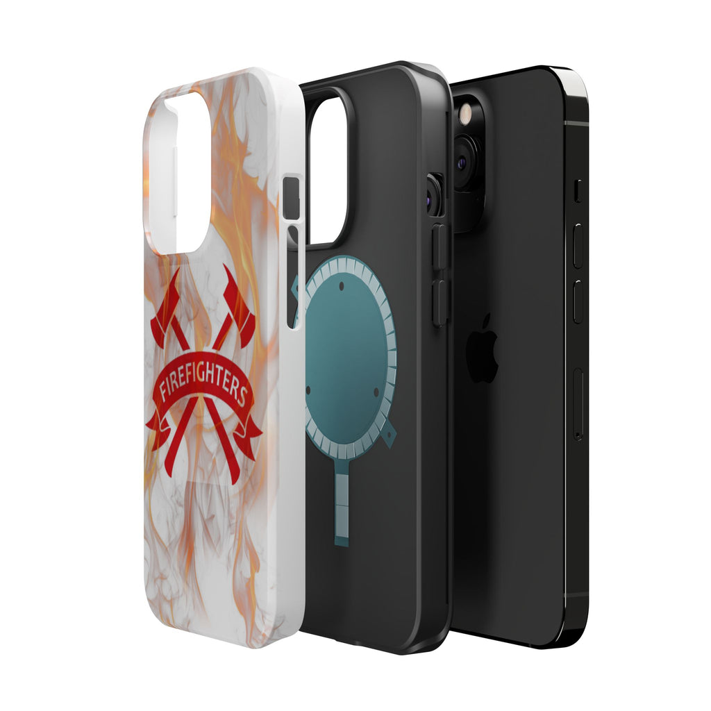 Firefighters Magnetic Impact-Resistant Phone Case — Flame Design with Maltese Cross