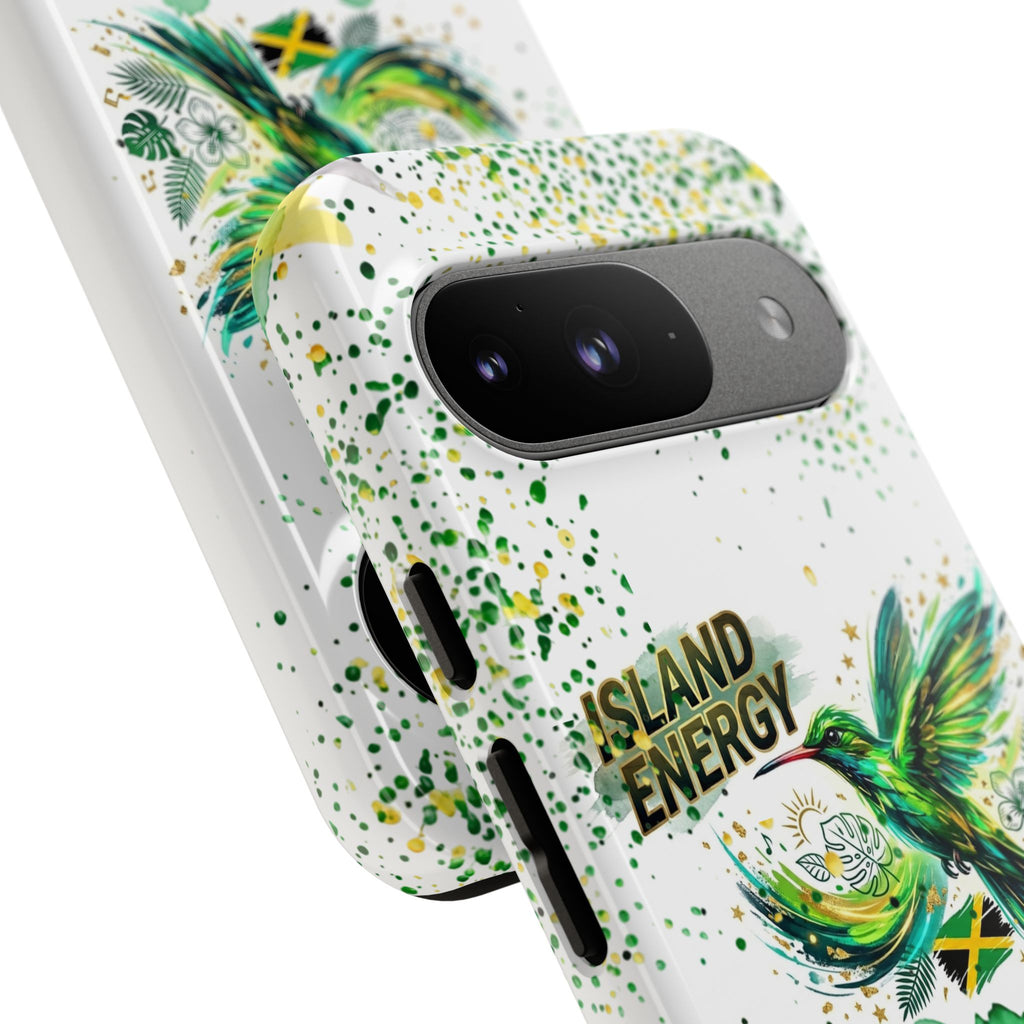 Island Energy Tough Phone Case — Colorful Hummingbird & Tropical Sunset Protective Cover