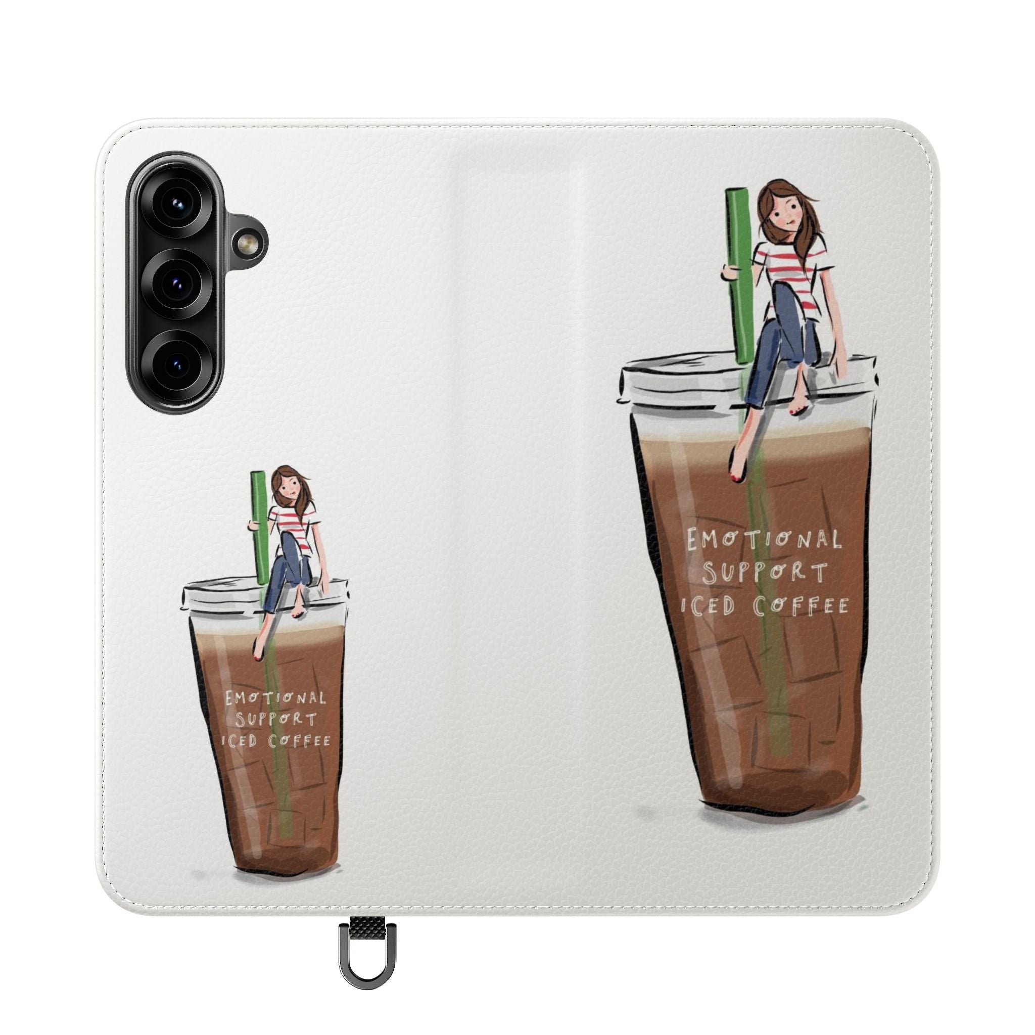 Flip Case — "Emotional Support Iced Coffee" Phone Wallet Case