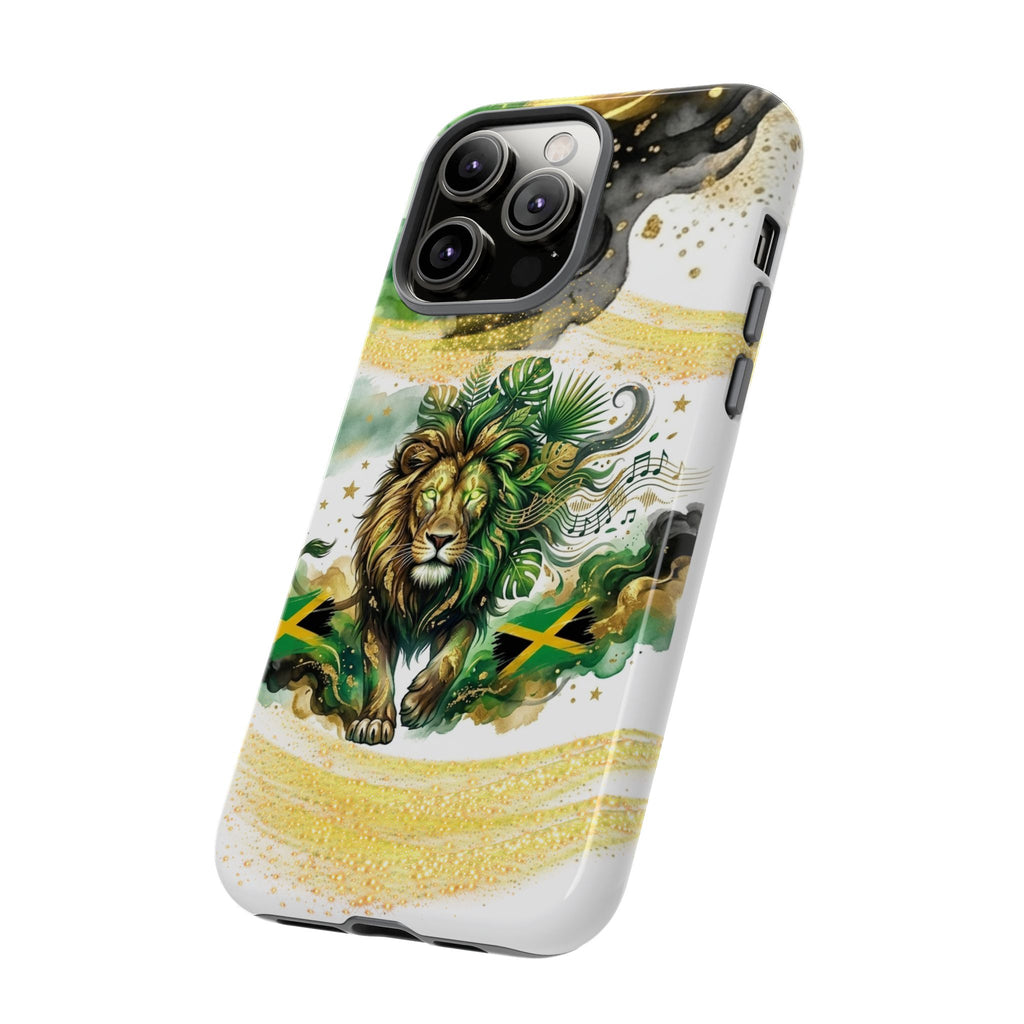 Reggae Lion Phone Case — Jamaican Flag Rasta Art Tough Phone Cover