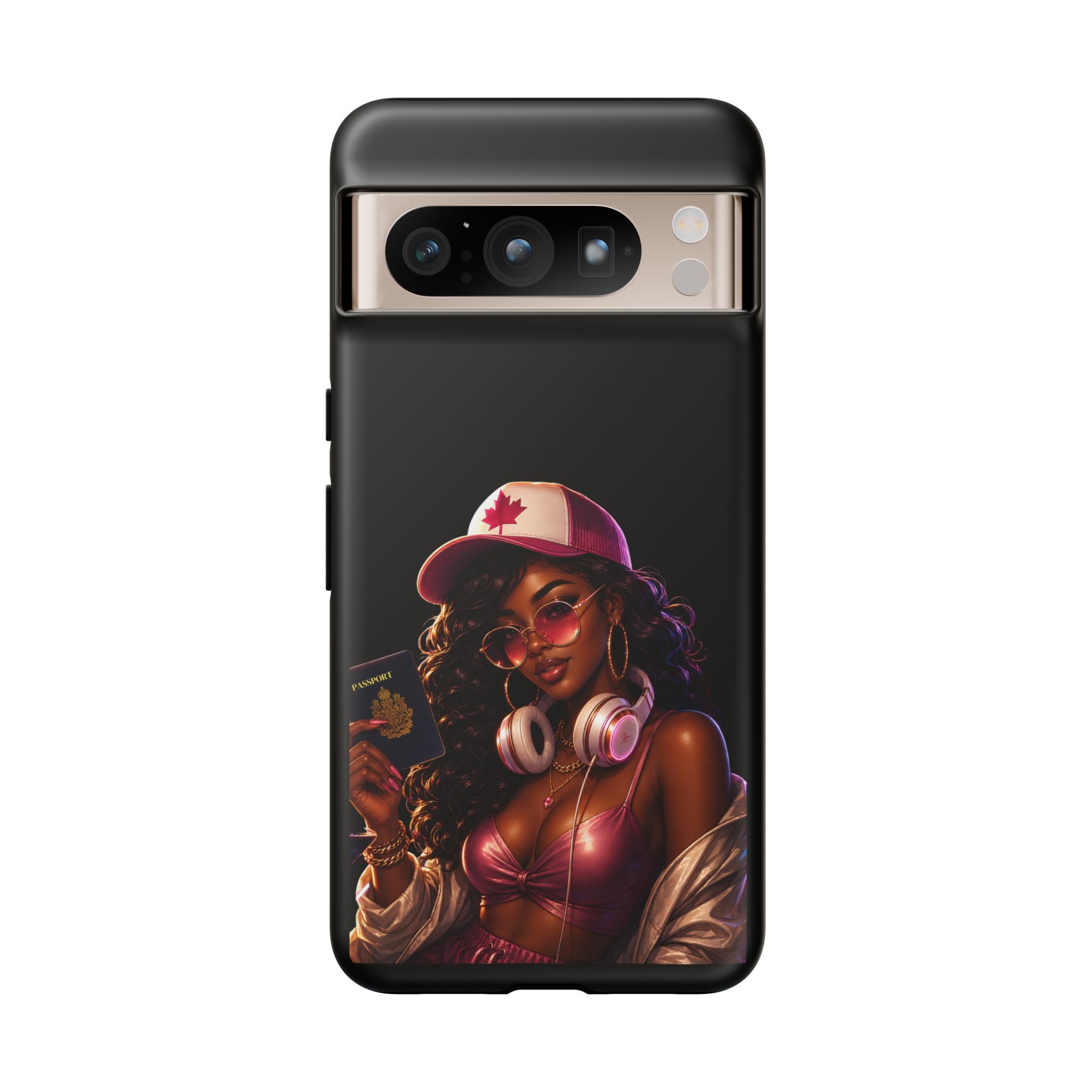 Phone Case — Stylish Urban Woman Design with Maple Cap