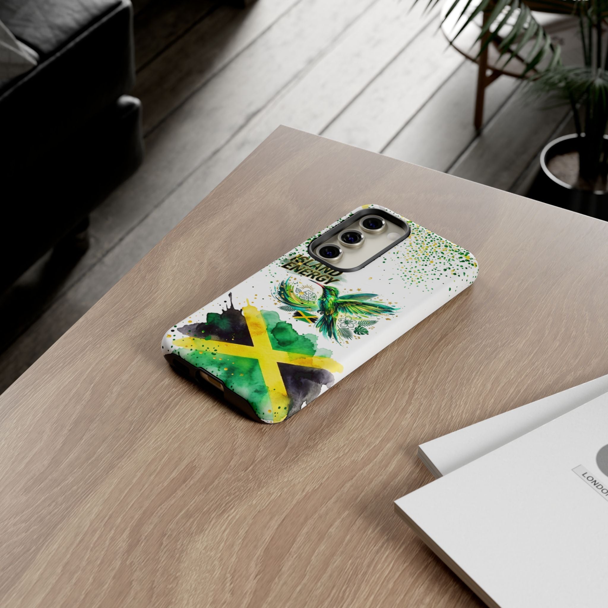 Island Energy Tough Phone Case — Colorful Hummingbird & Tropical Sunset Protective Cover