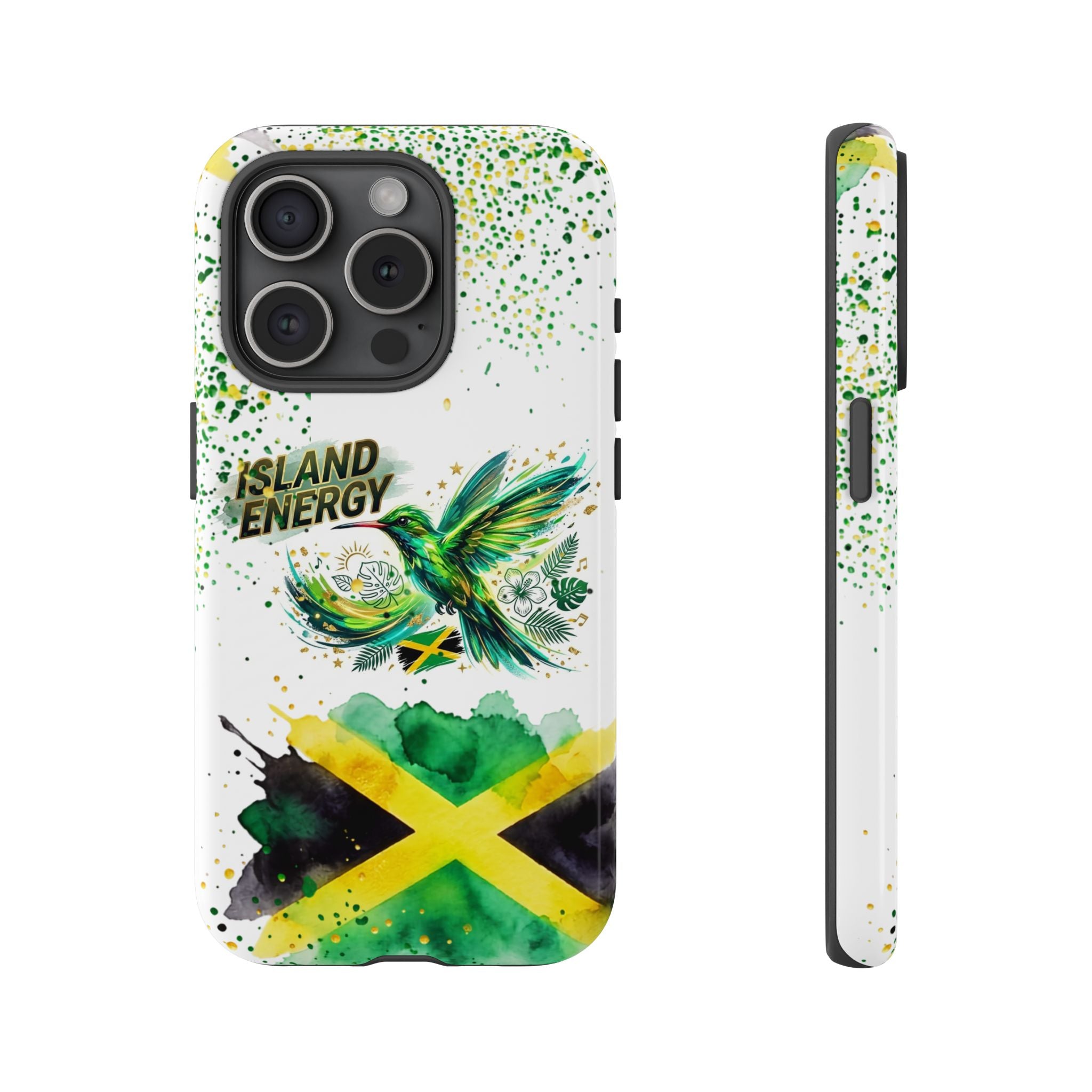 Island Energy Tough Phone Case — Colorful Hummingbird & Tropical Sunset Protective Cover