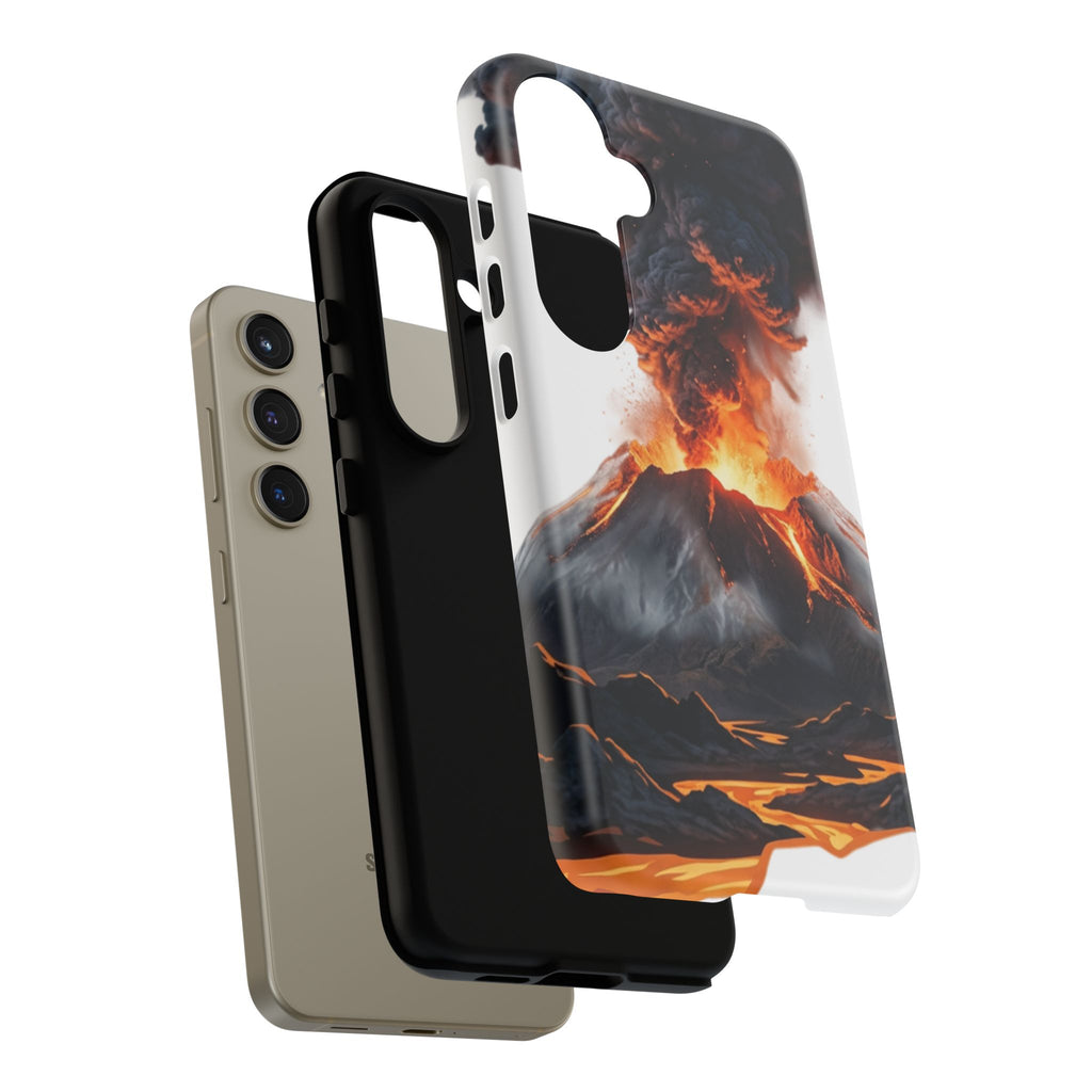 Volcano Eruption Tough Phone Case — Fiery Lava Protective Cover