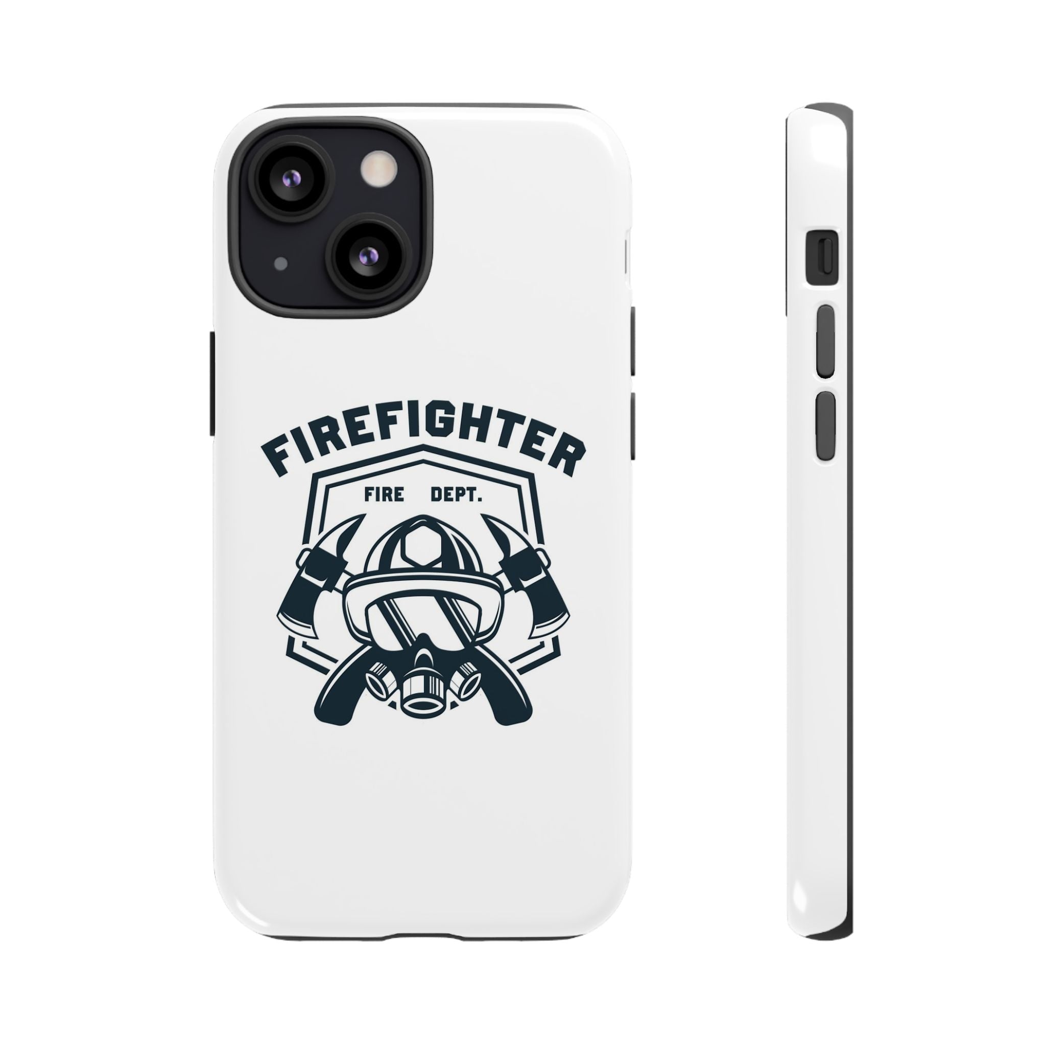 Firefighter Tough Phone Case — Fire Dept Helmet & Axes Protective Cover