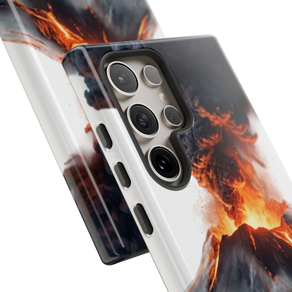 Volcano Eruption Tough Phone Case — Fiery Lava Protective Cover