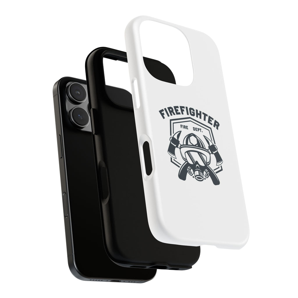 Firefighter Tough Phone Case — Fire Dept Helmet & Axes Protective Cover
