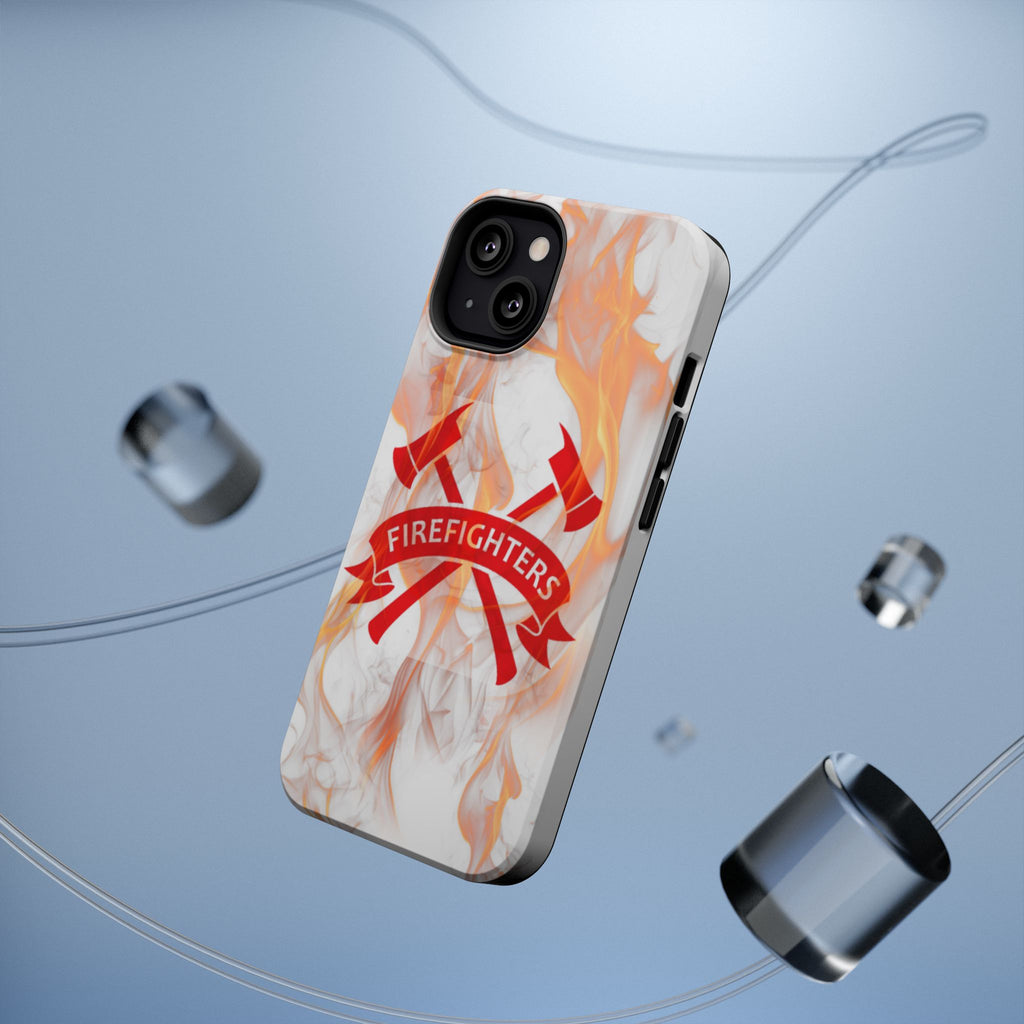 Firefighters Magnetic Impact-Resistant Phone Case — Flame Design with Maltese Cross