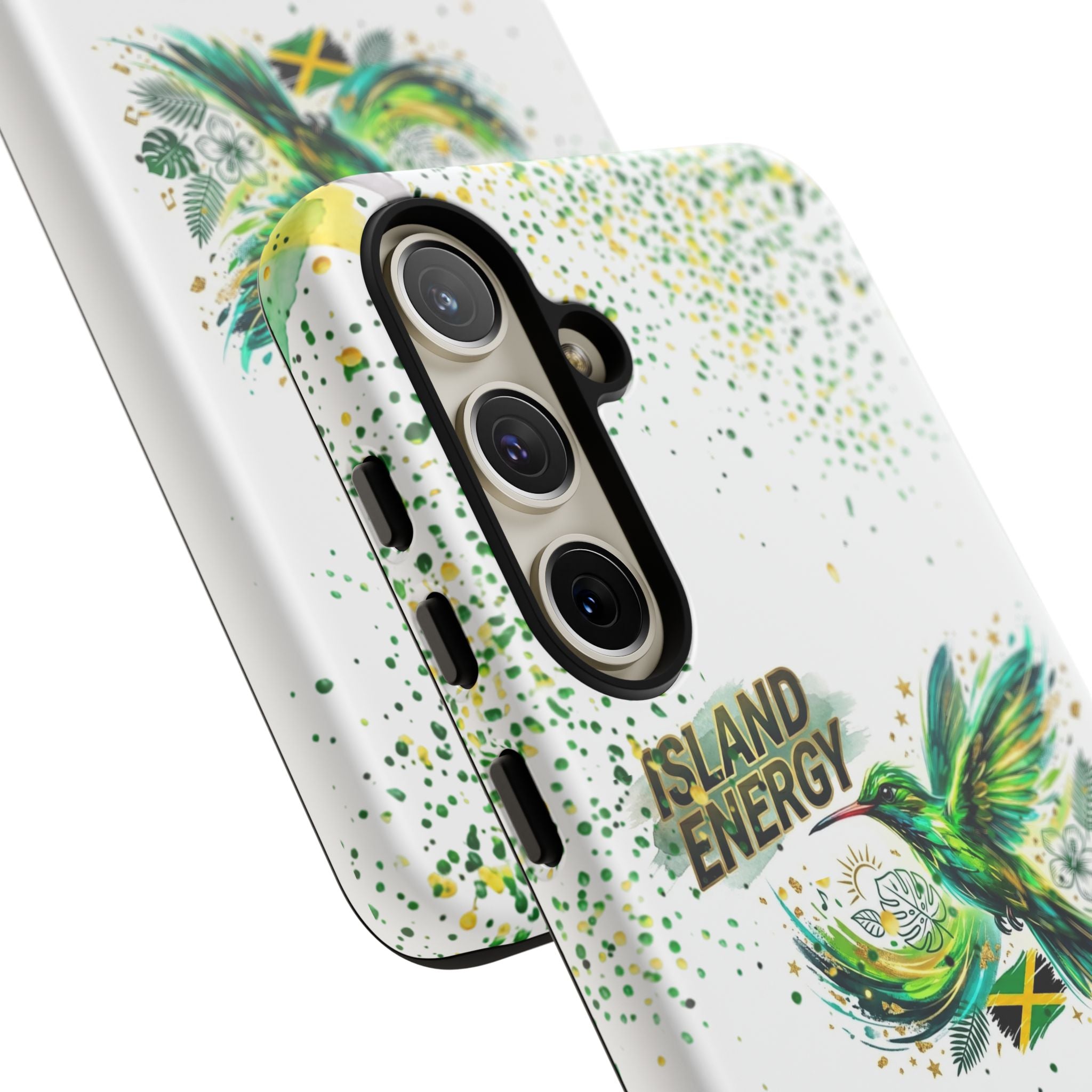 Island Energy Tough Phone Case — Colorful Hummingbird & Tropical Sunset Protective Cover