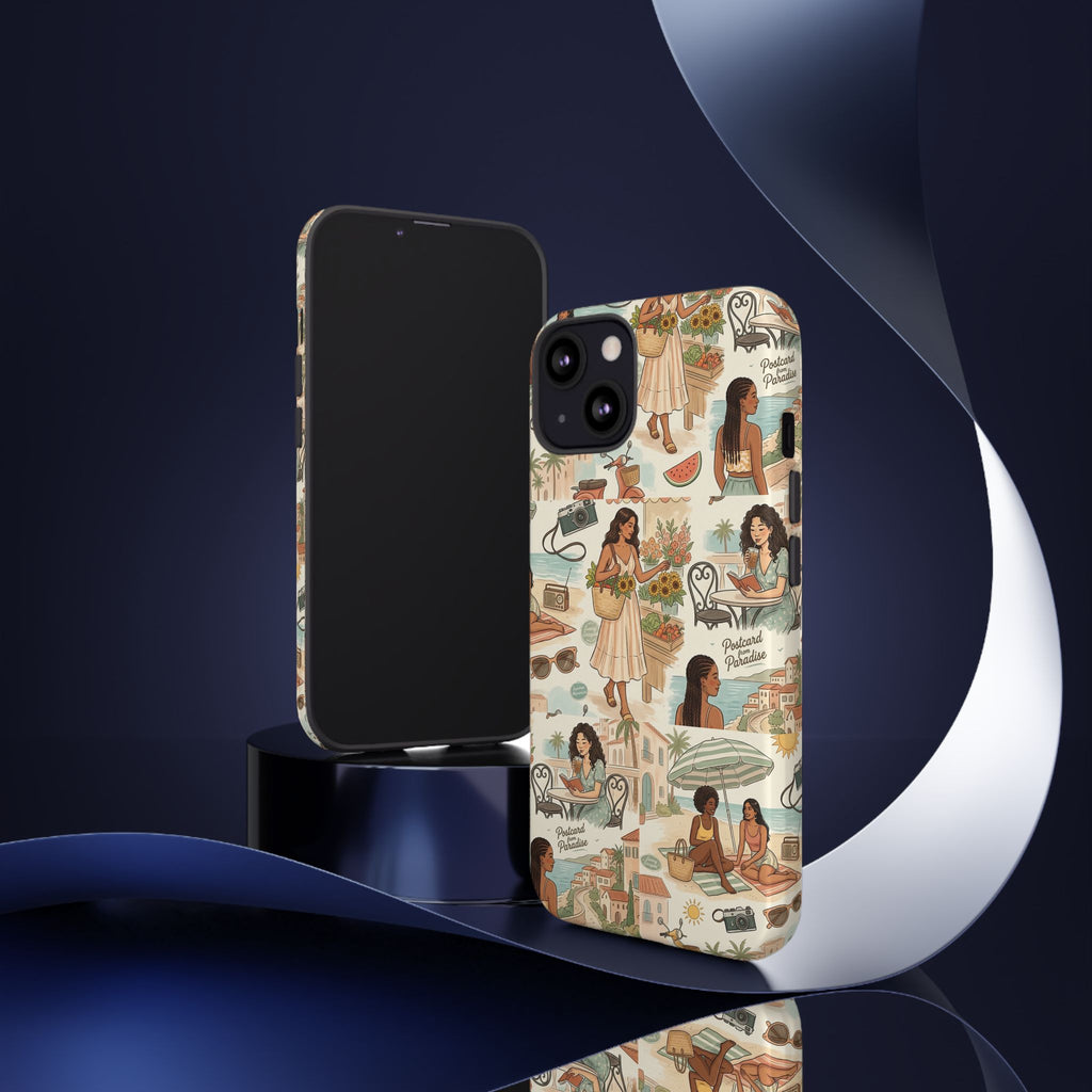 Tropical Vacation Phone Case — Vintage Beach Women Pattern
