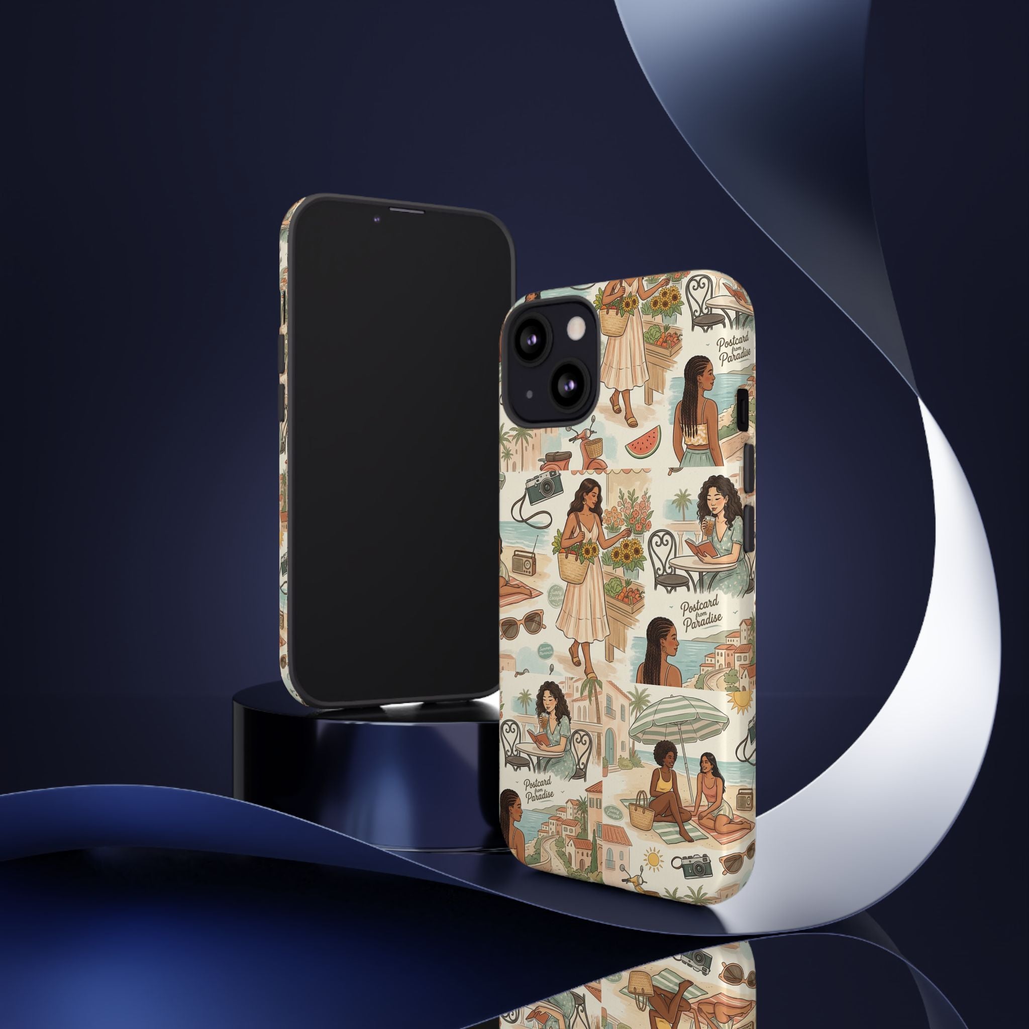 Tropical Vacation Phone Case — Vintage Beach Women Pattern