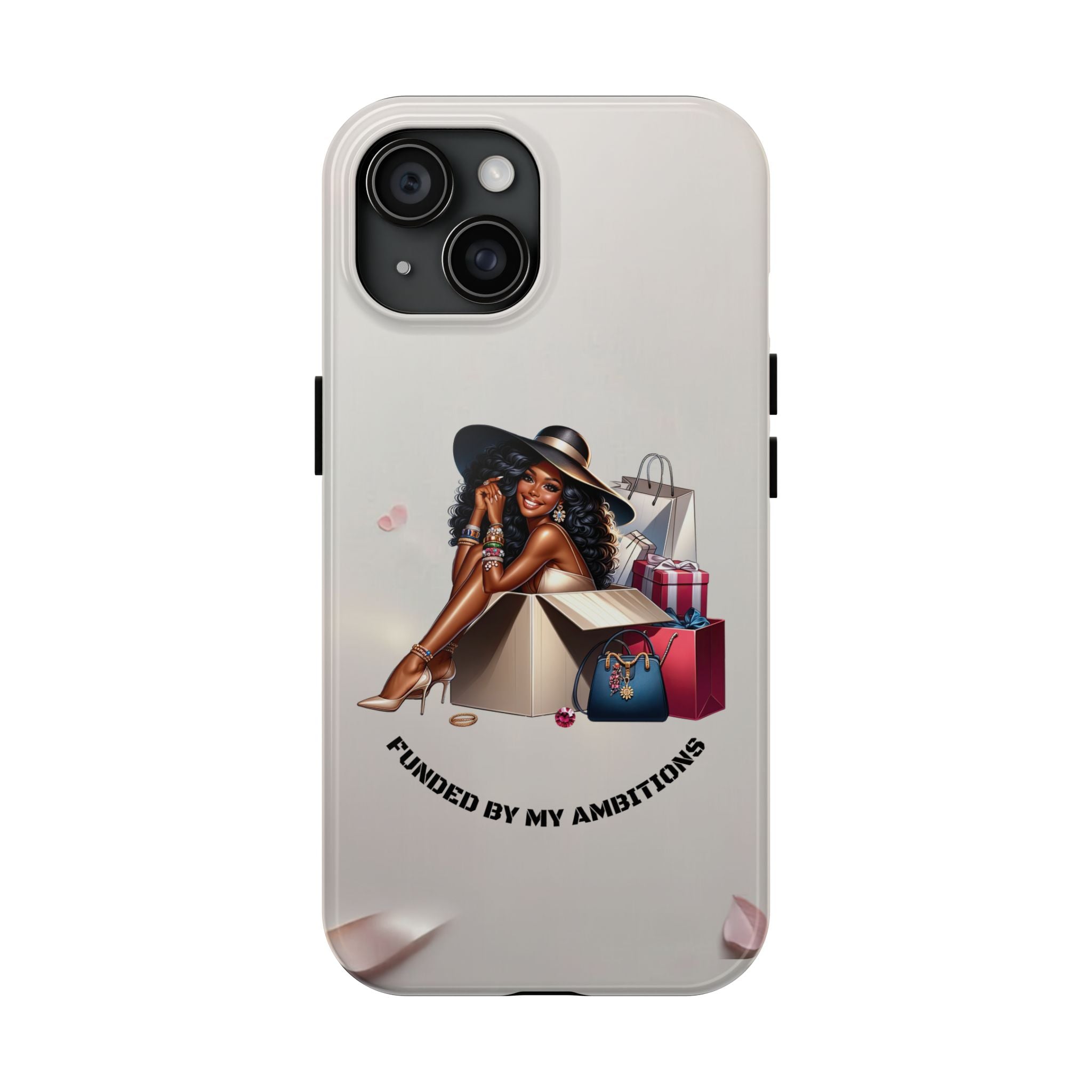 Chic Shopper Tough Phone Case — Stylish Black Woman with Shopping Bags