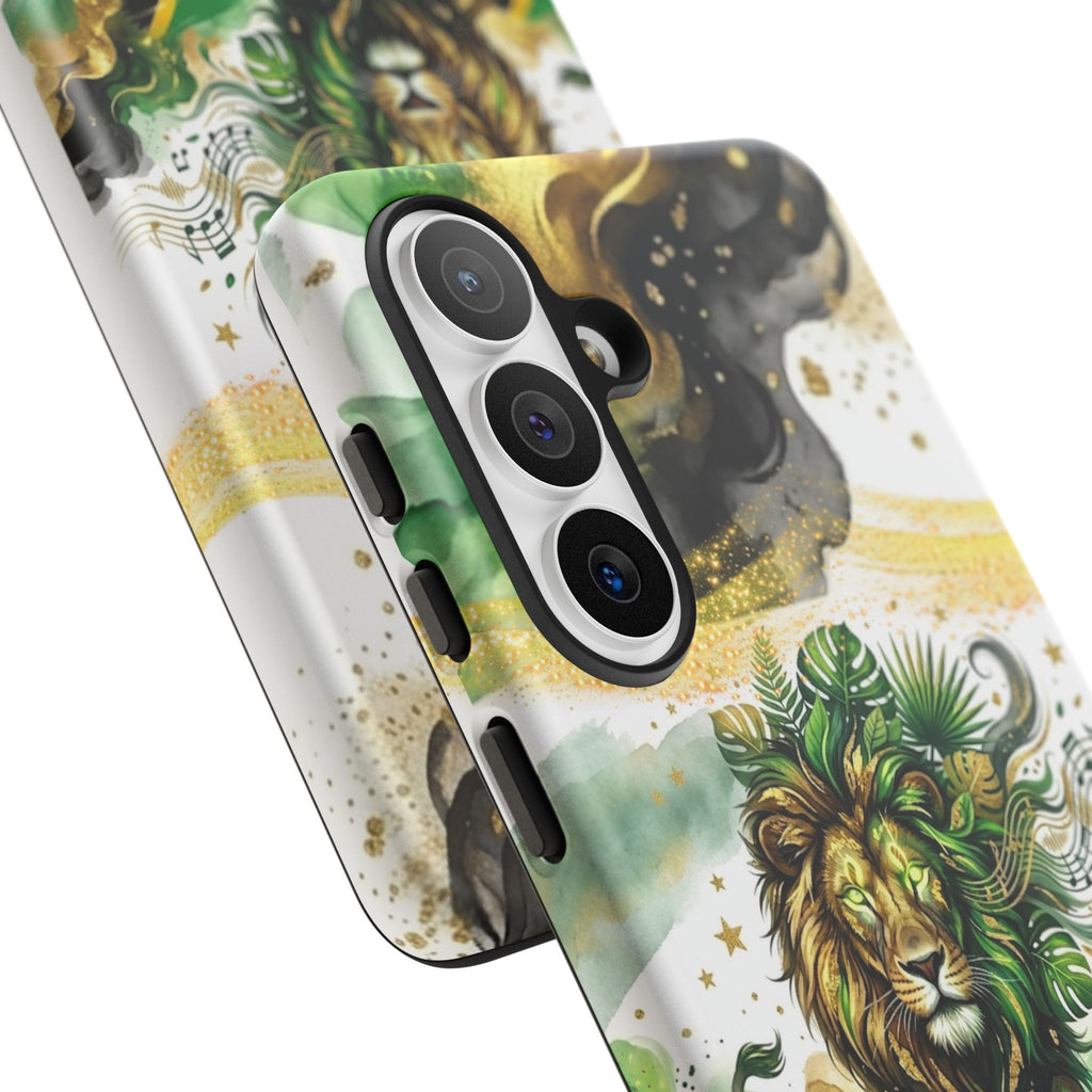 Reggae Lion Phone Case — Jamaican Flag Rasta Art Tough Phone Cover