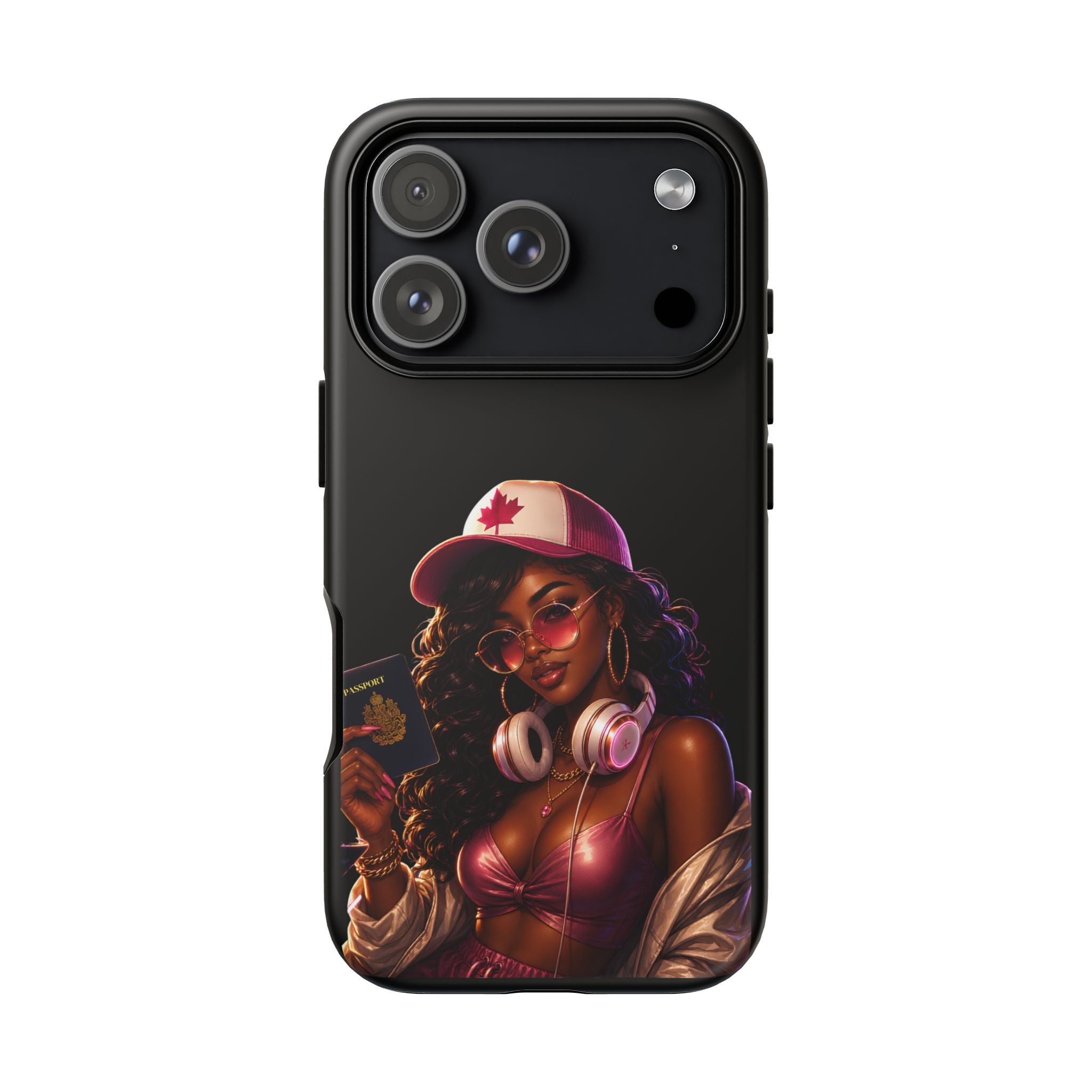 Phone Case — Stylish Urban Woman Design with Maple Cap