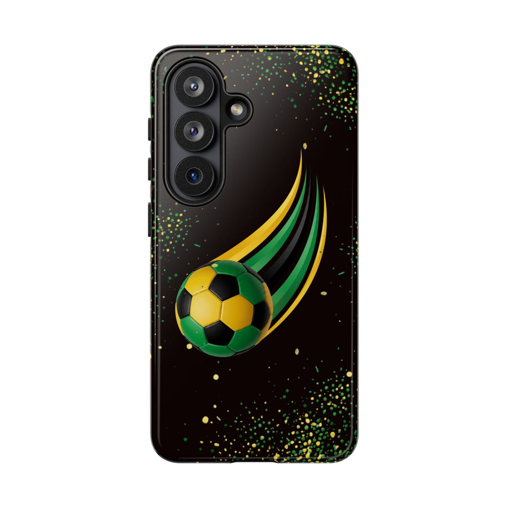 Soccer Comet Tough Phone Case – Green & Yellow Football Design