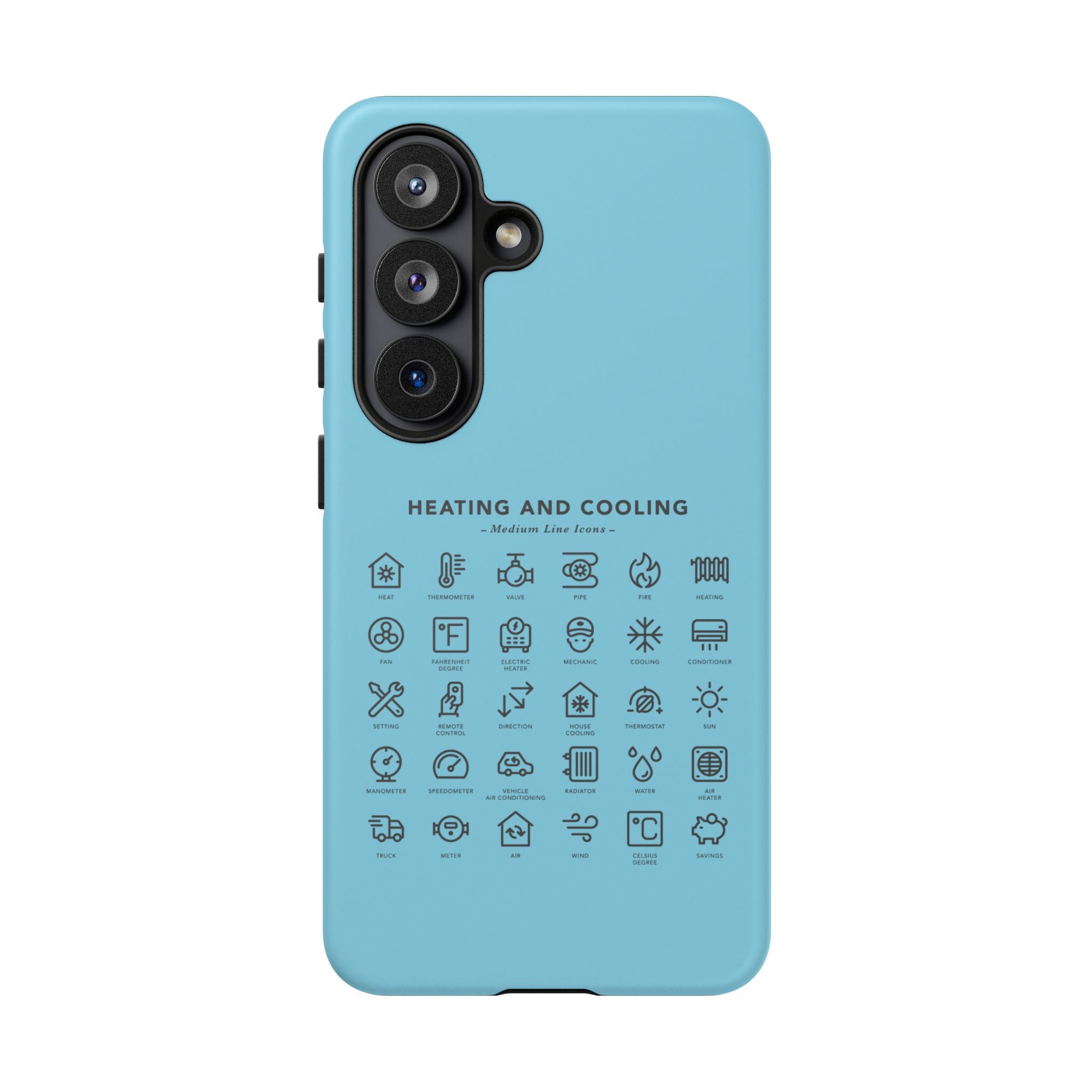 Heating and Cooling Icons Phone Case – HVAC Technician Protective Phone Cover