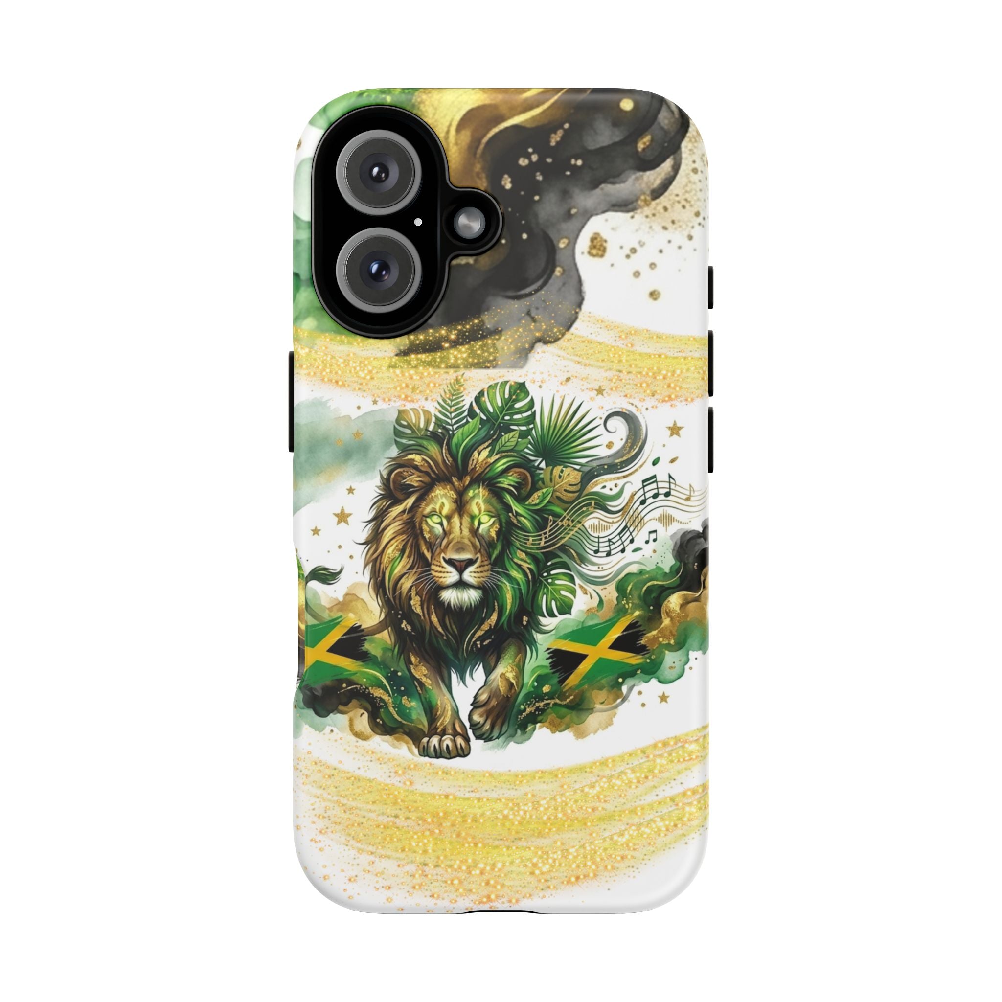 Reggae Lion Phone Case — Jamaican Flag Rasta Art Tough Phone Cover